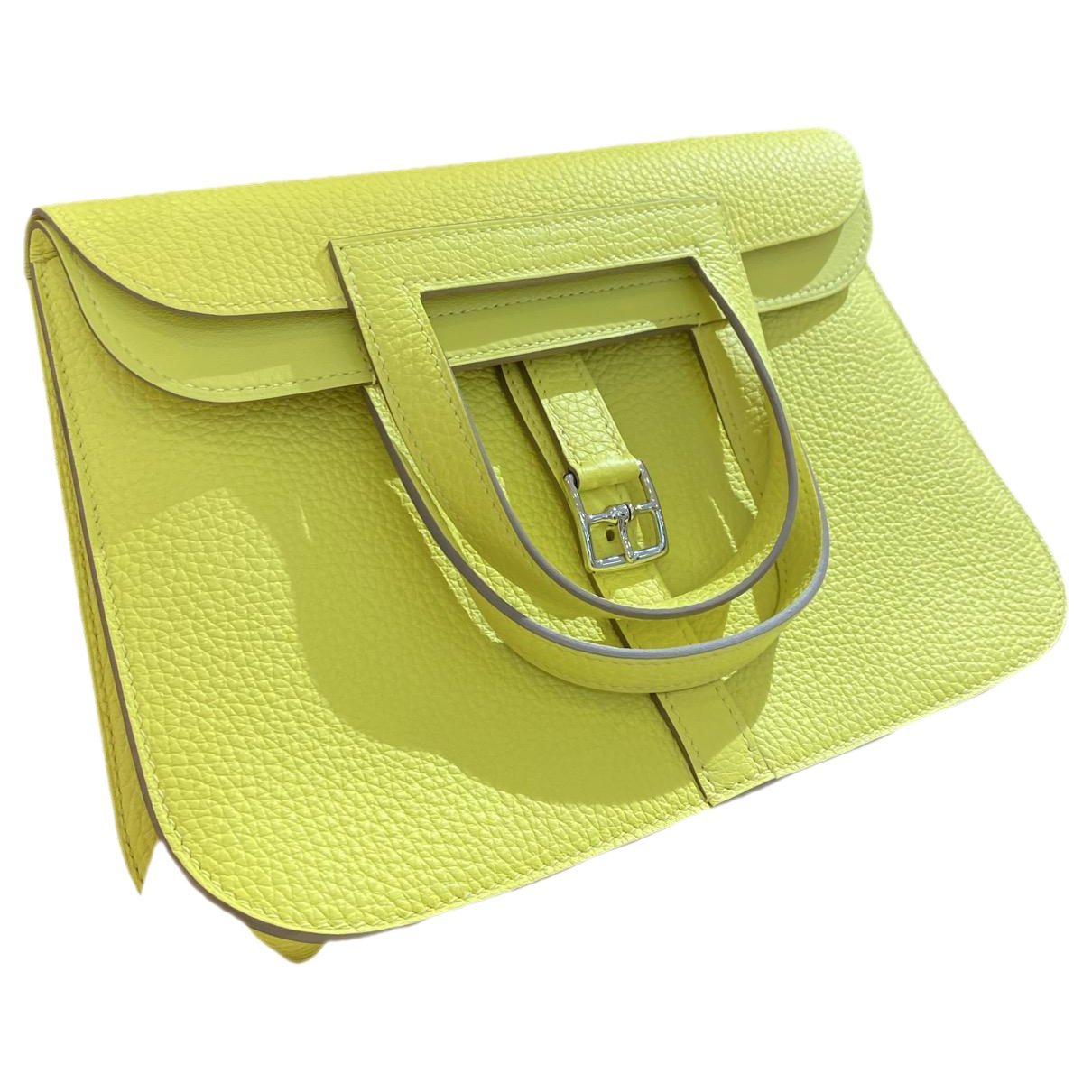 Hermes Halzan 25 Handbag Clemence Leather