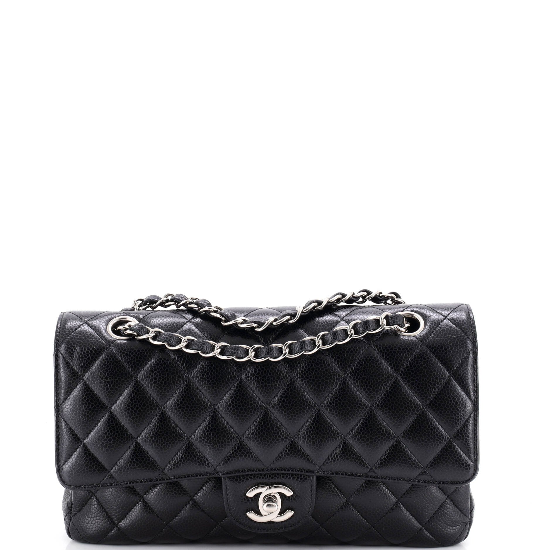 Classic Double Flap Bag Quilted Caviar Medium