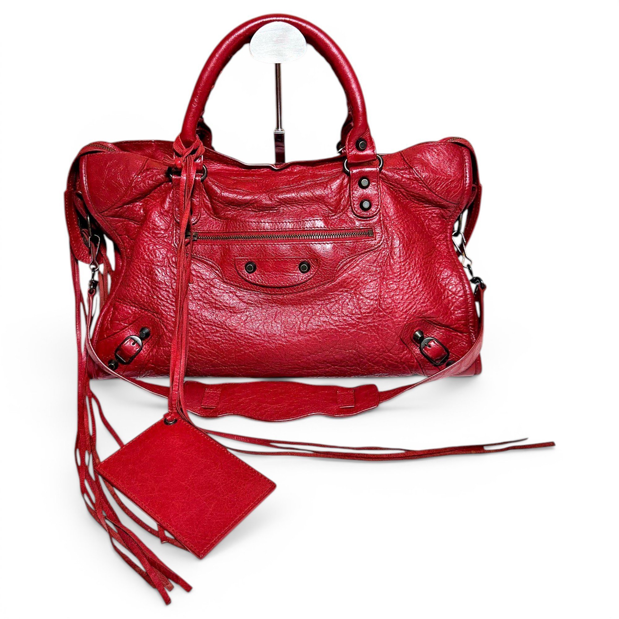 City leather handbag
