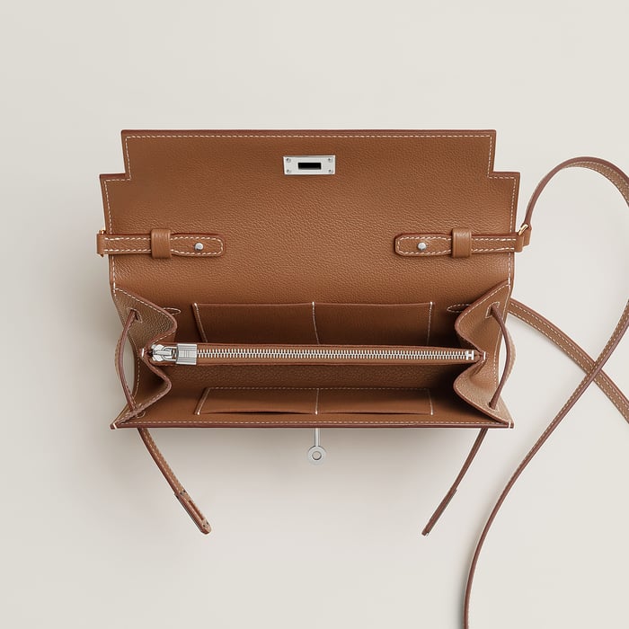 Gold Kelly Classique to Go Wallet