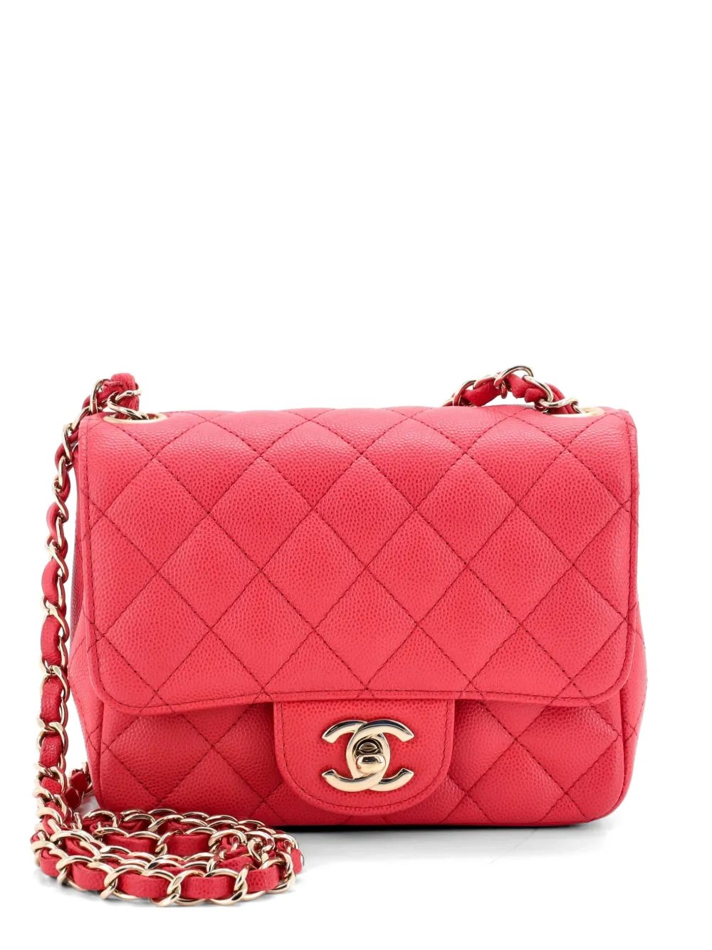 Square Classic Single Flap Bag Quilted Caviar Mini crossbody bag