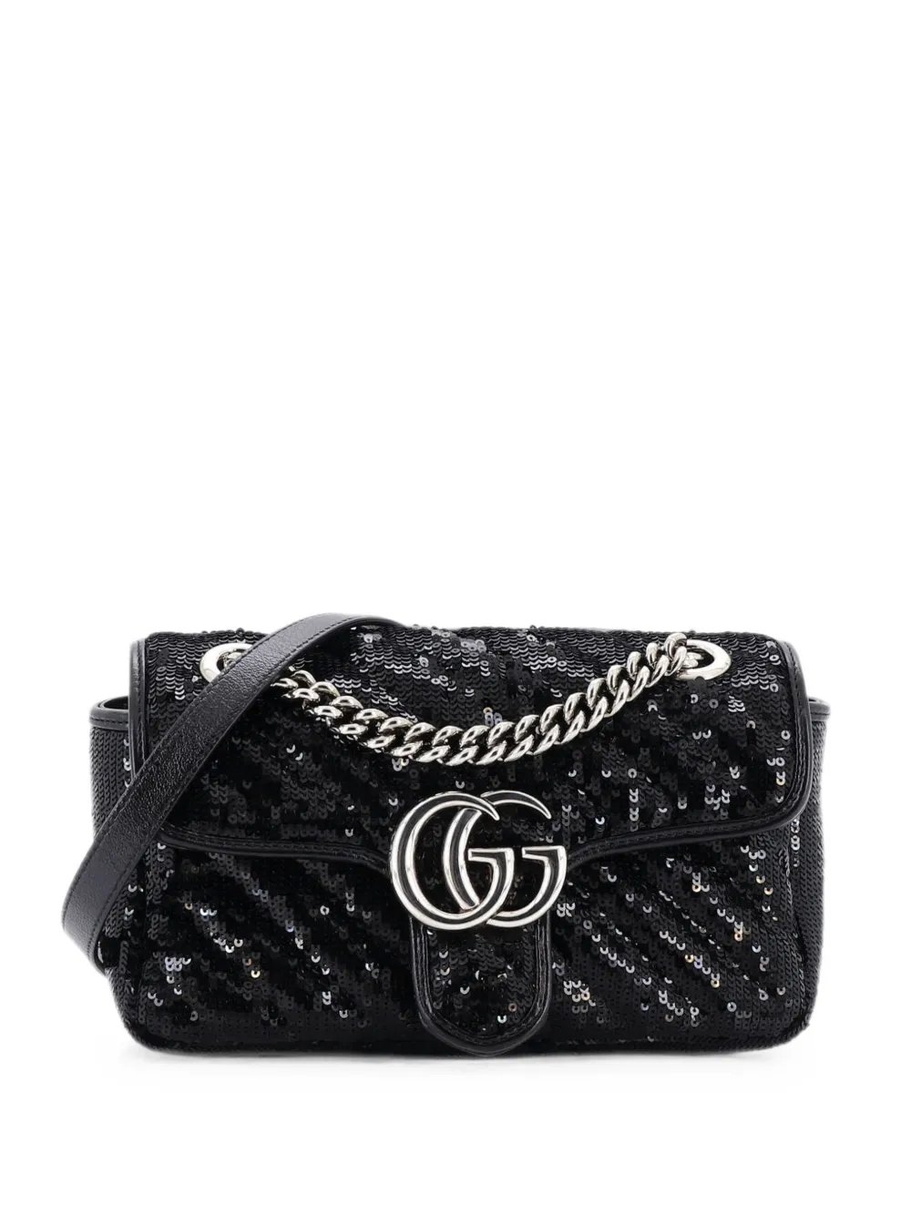 GG Marmont Flap Bag Diagonal Quilted Sequins Mini shoulder bag