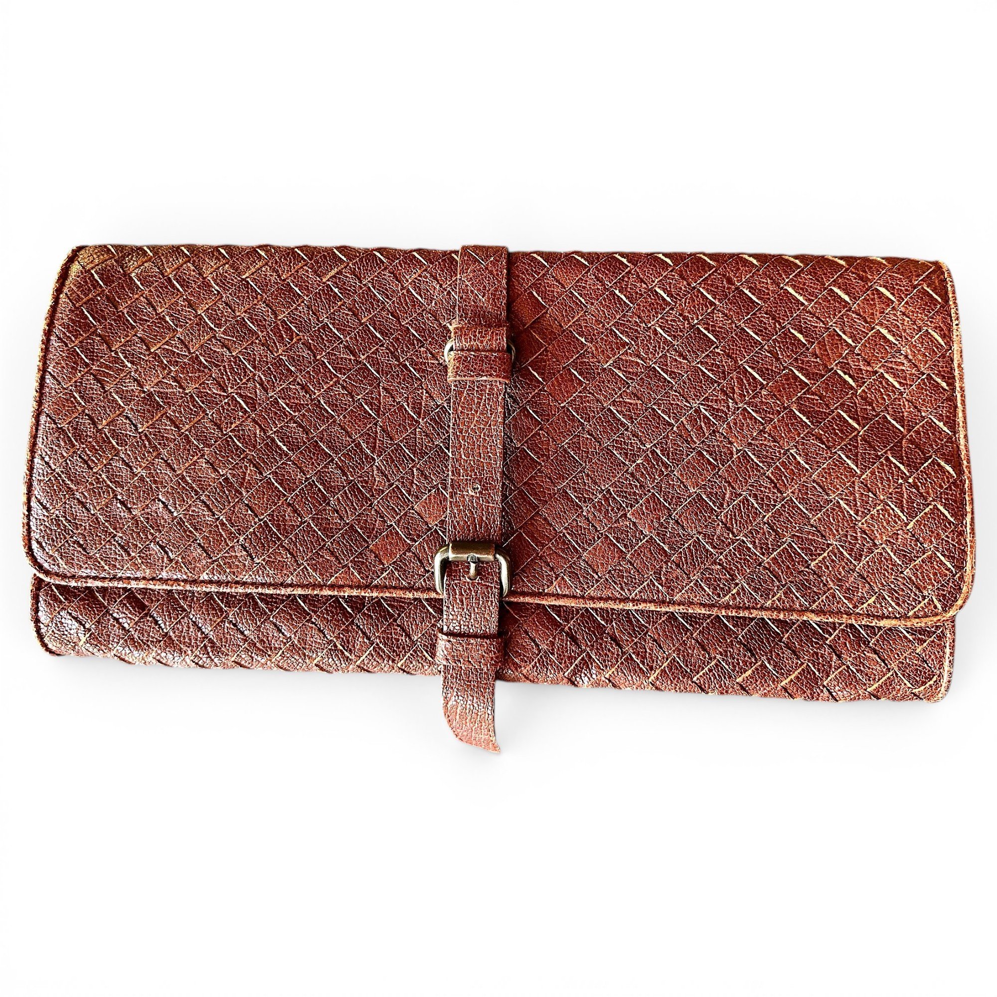 Leather clutch bag