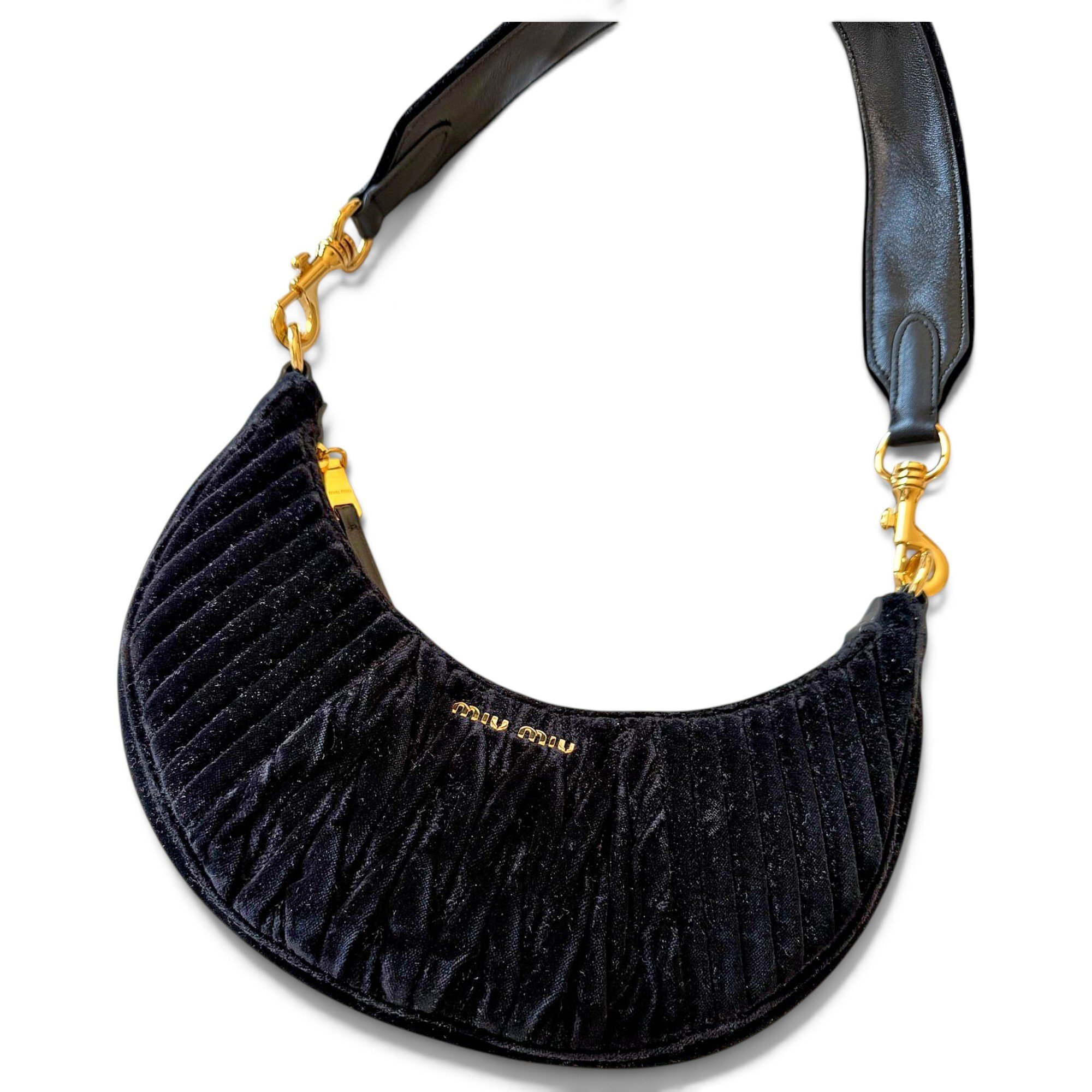 Miu Wander velvet handbag