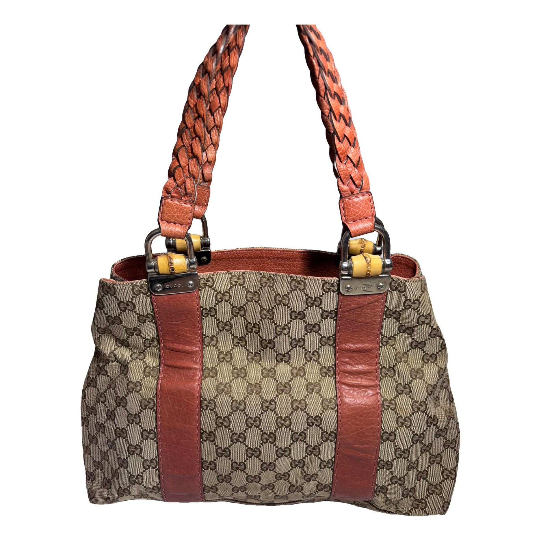 Bamboo leather handbag