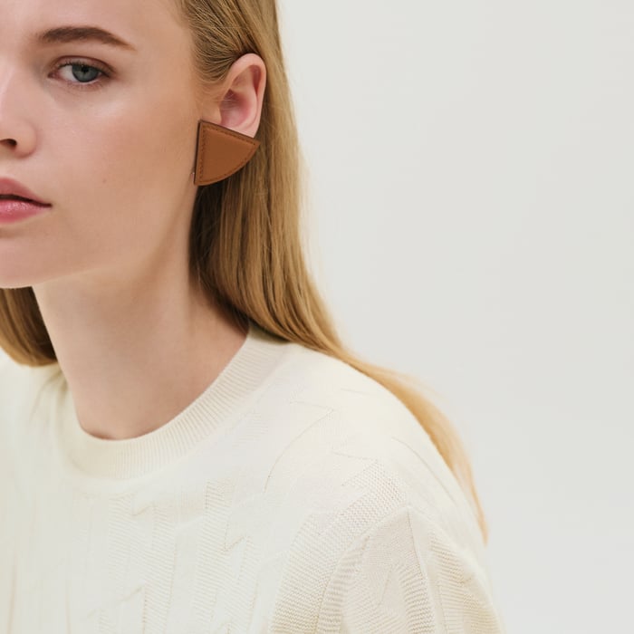Blanc Naturel "H" Short-sleeve Sweater
