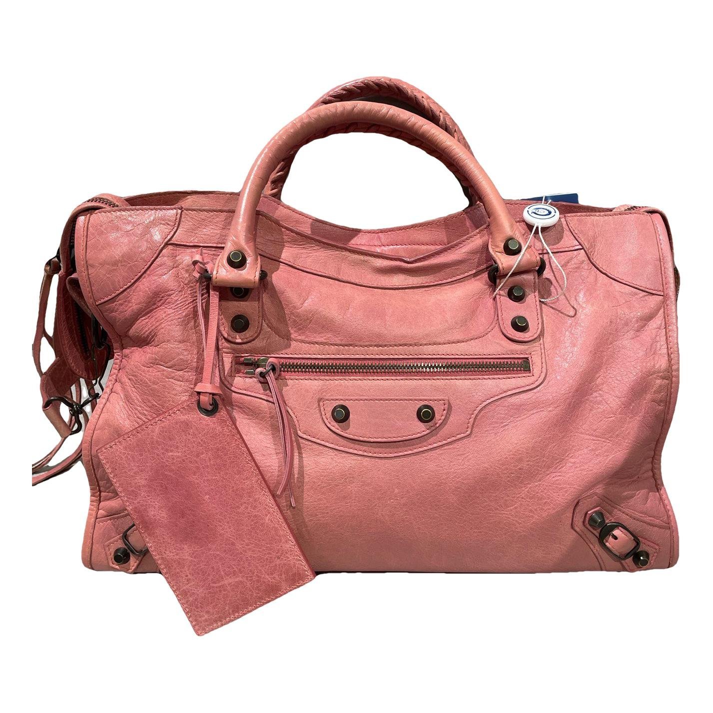 City leather handbag