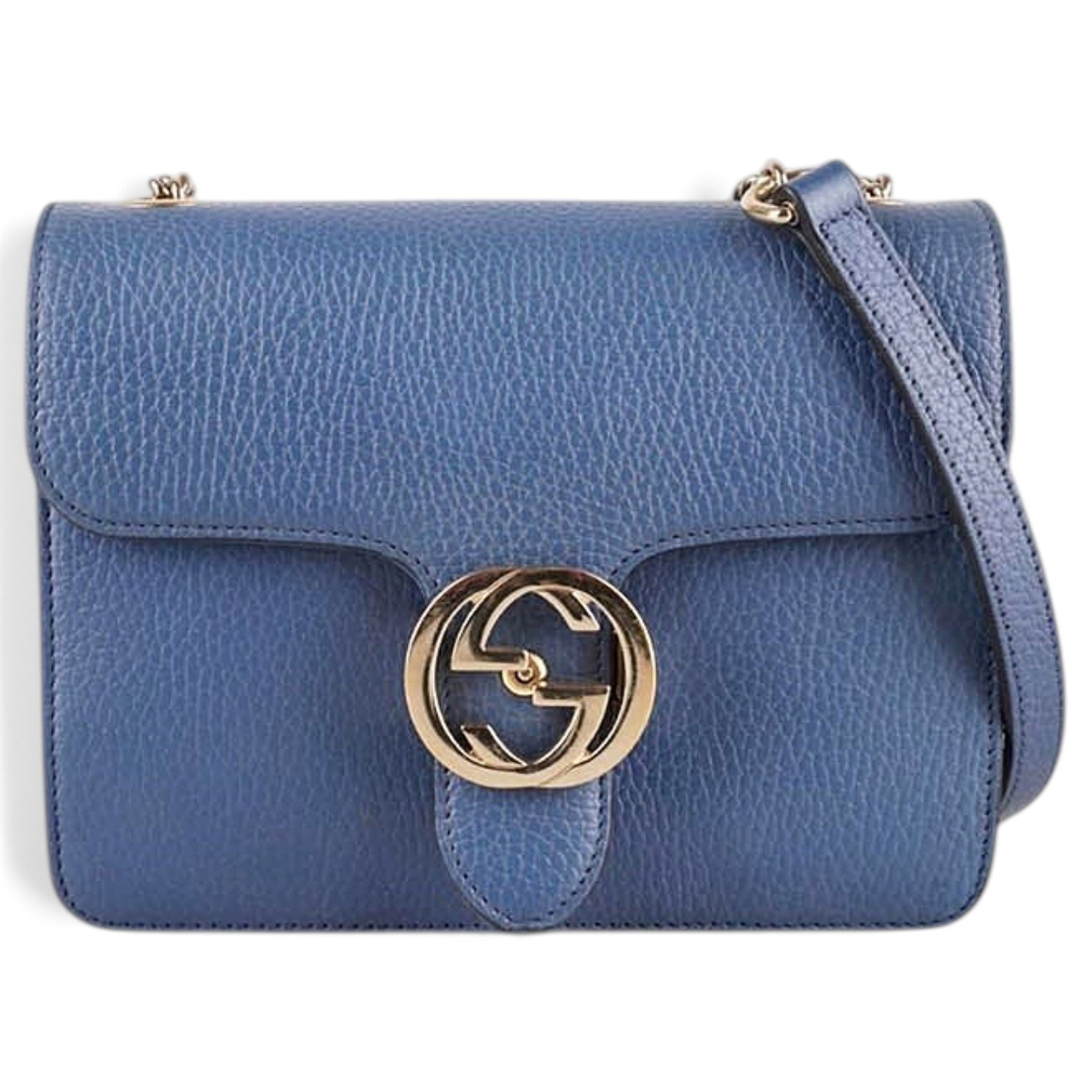 Interlocking leather crossbody bag