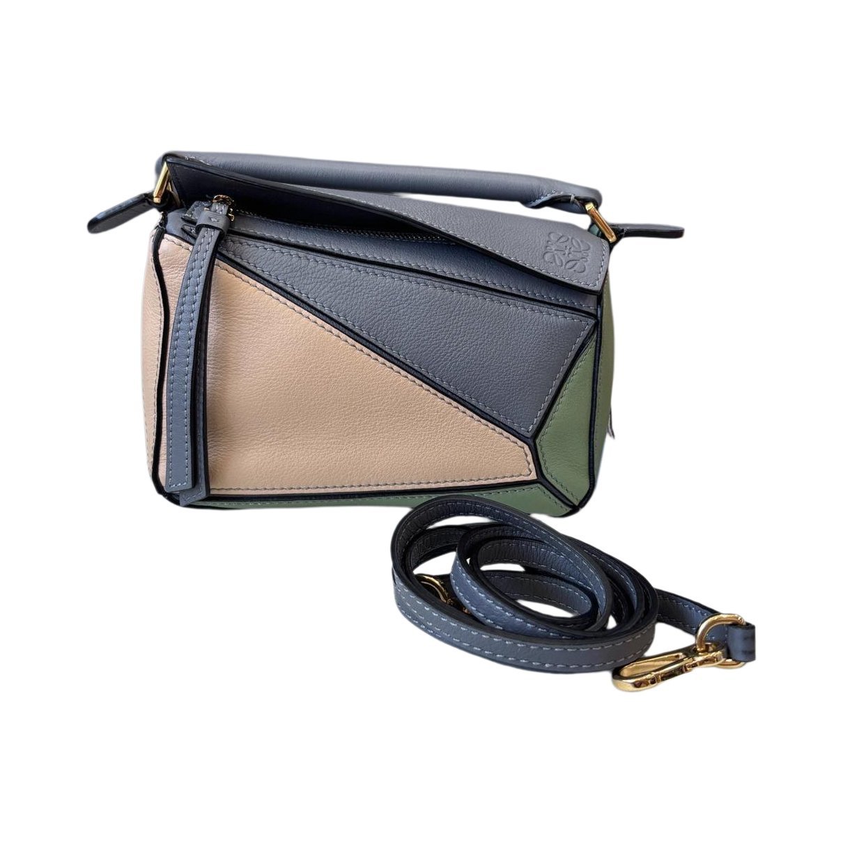 Puzzle leather handbag