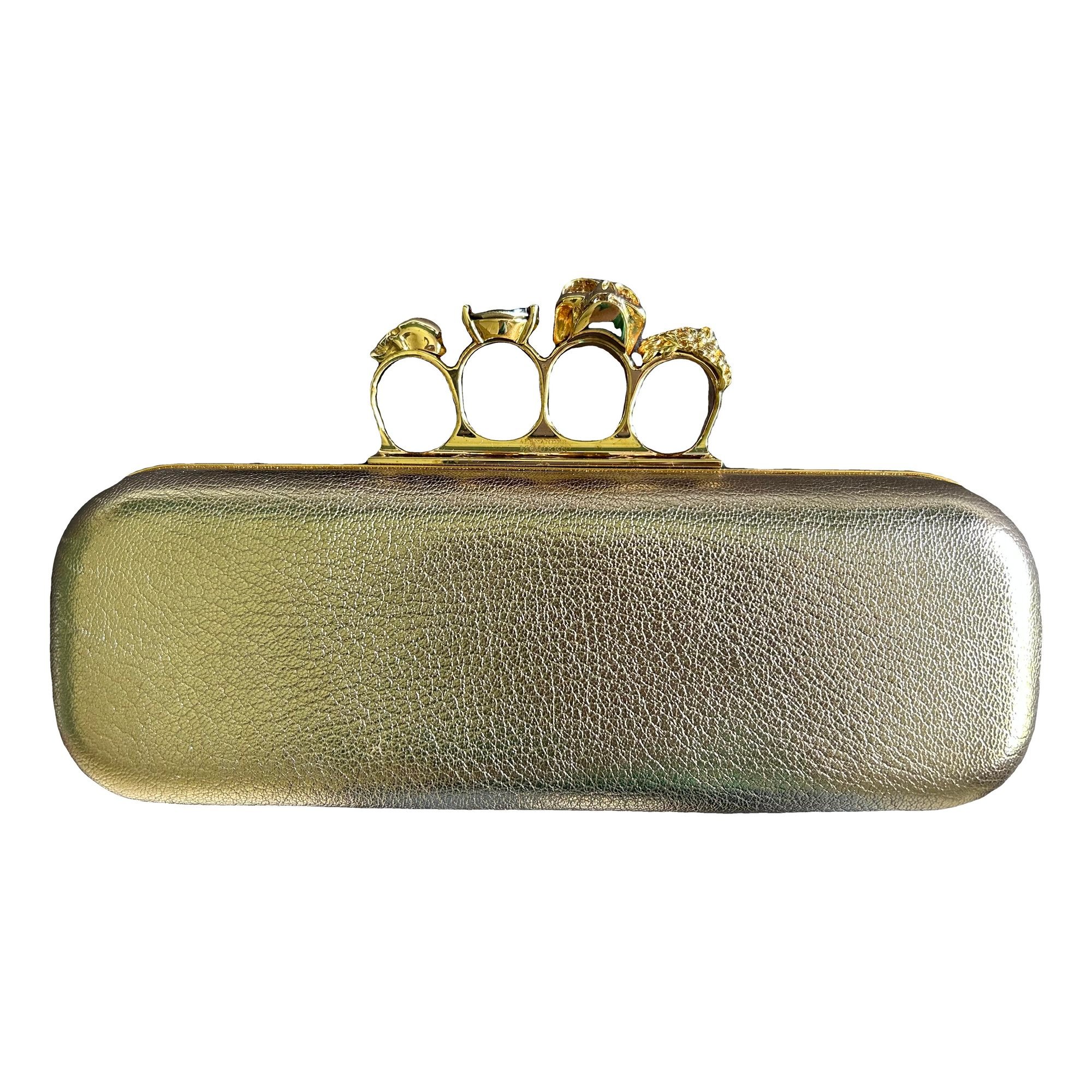 Knuckle leather clutch bag