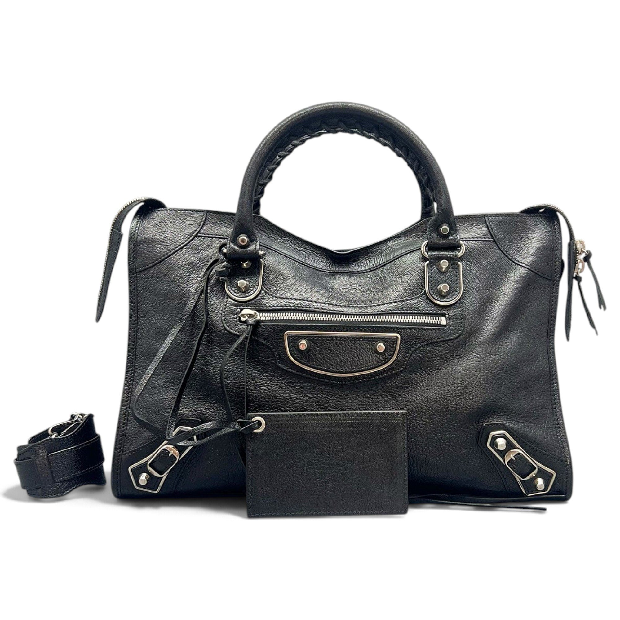 City leather handbag