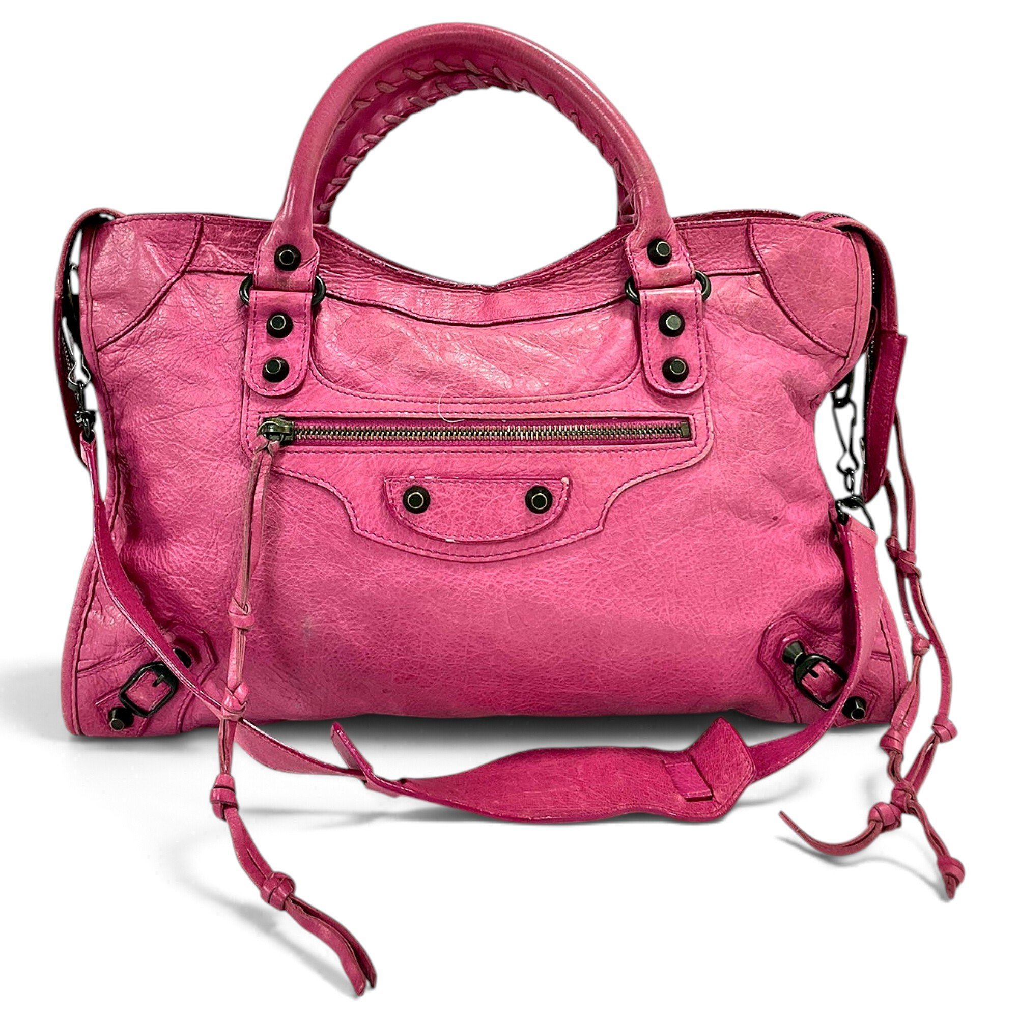 City leather handbag