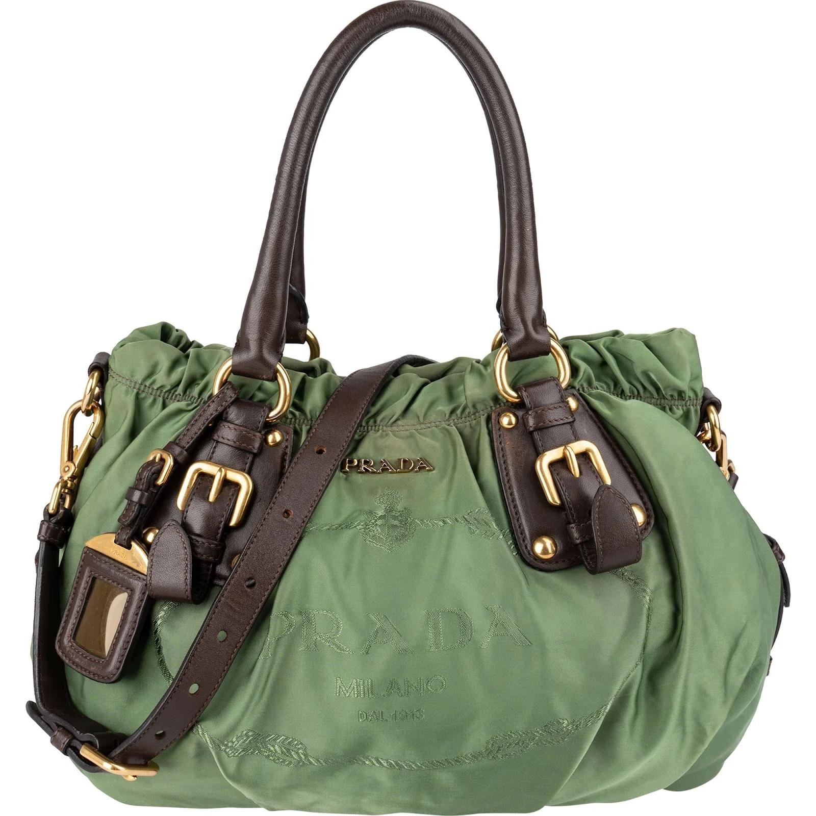 Re-Nylon leather handbag