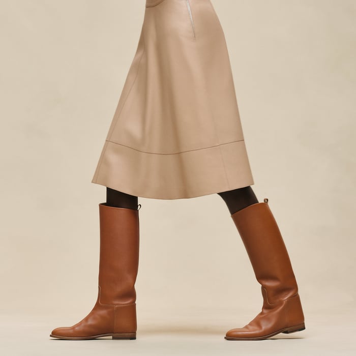 Beige Cajou Flared Skirt