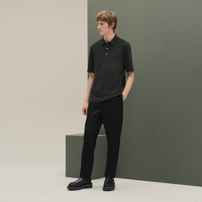 Vert Chrome "Piqures Sellier" Polo Shirt