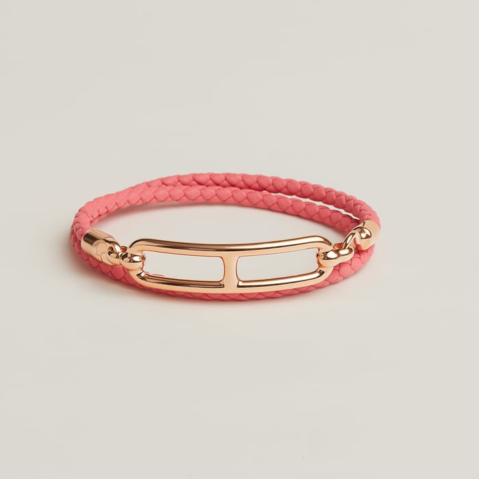 Rose Azalée Roulis Double Tour Bracelet