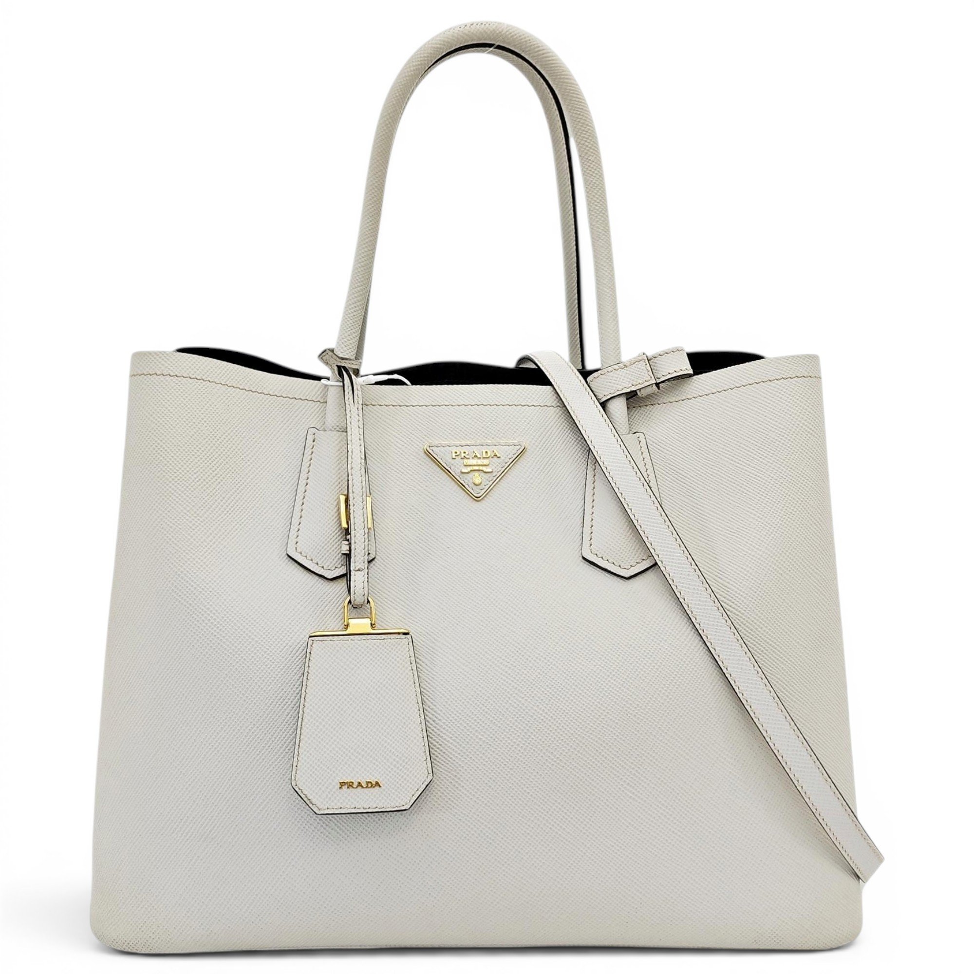 Double leather crossbody bag