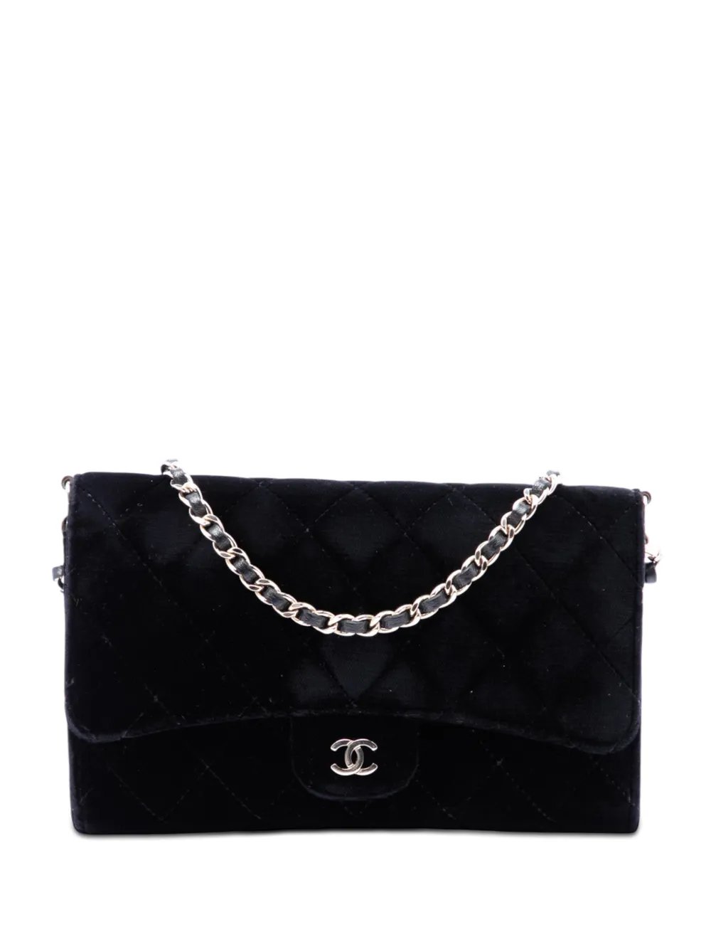 2015-2016 CC Quilted Velvet Wallet on Removable Chain shoulder bag