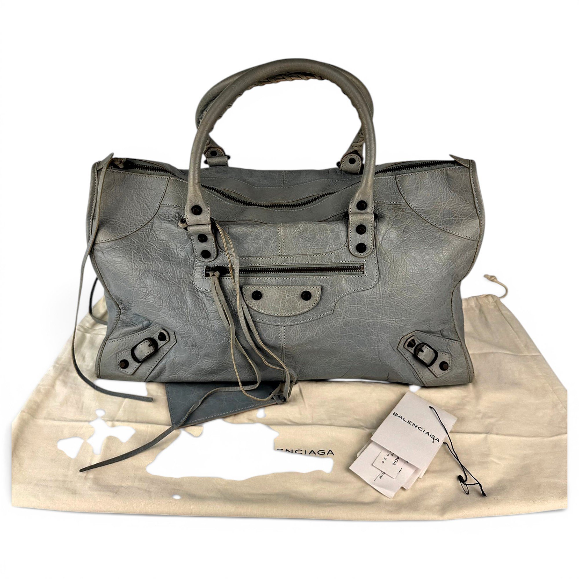 City leather handbag