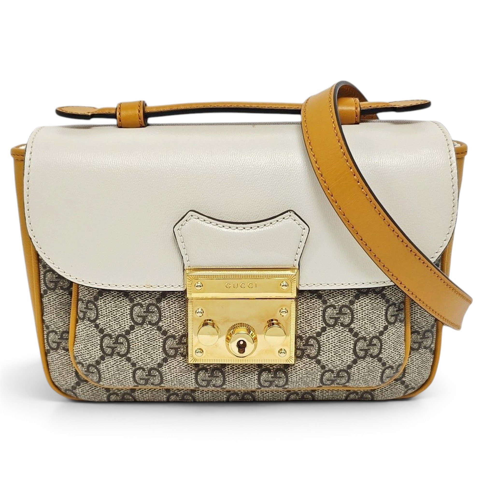 Padlock leather handbag