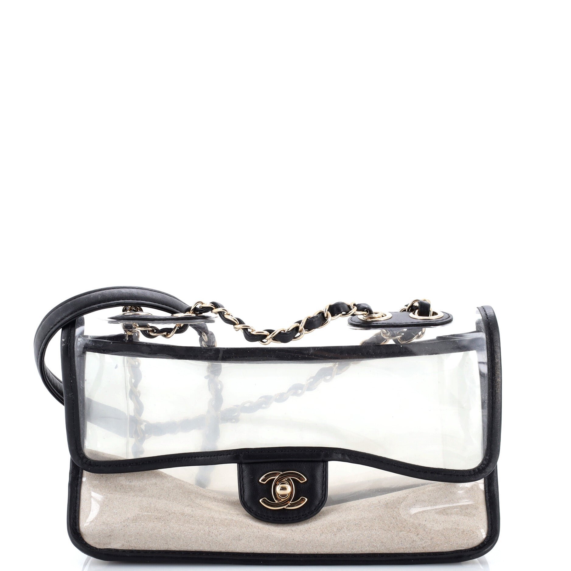 Sand By The Sea Flap Bag PVC with Lambskin Medium