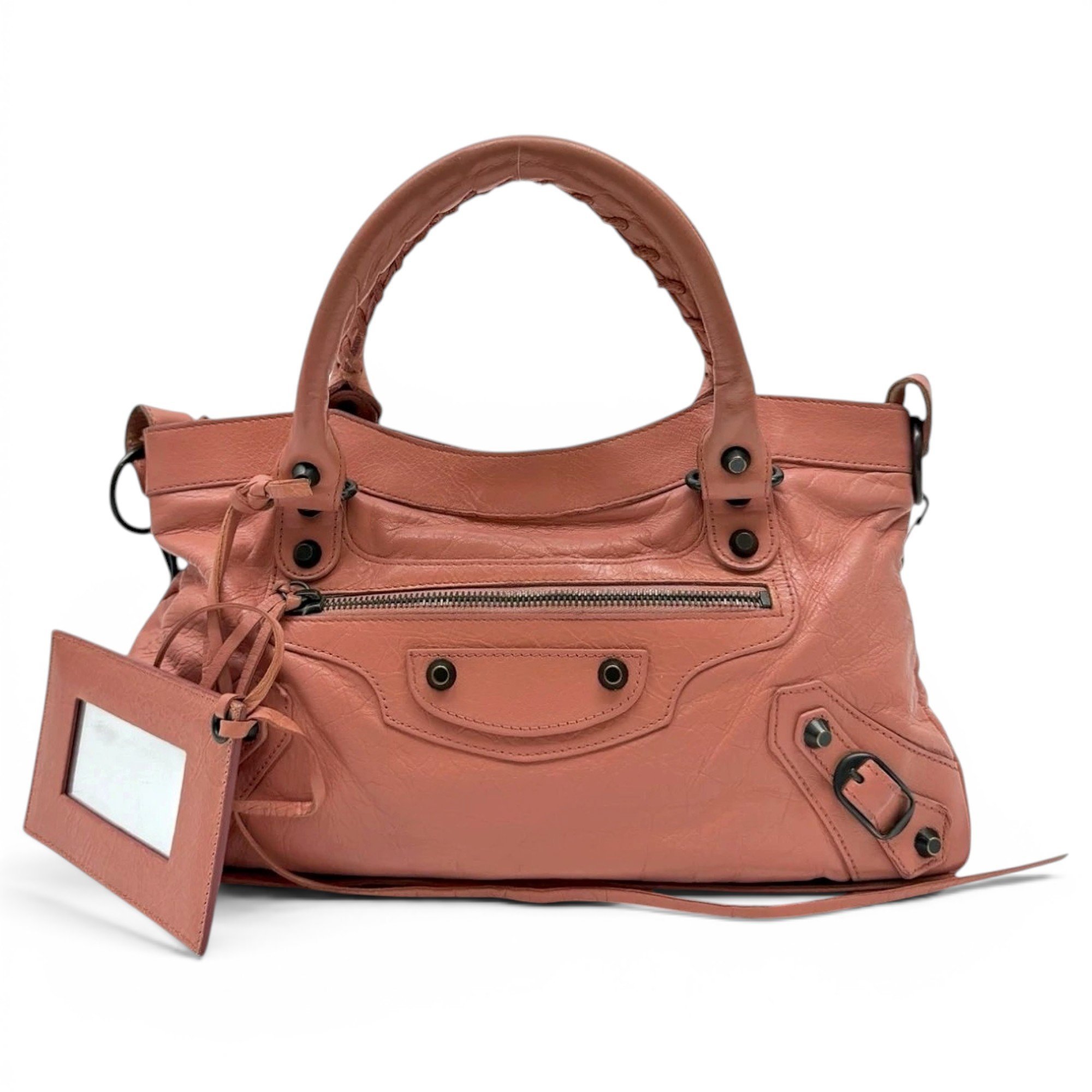 City leather handbag
