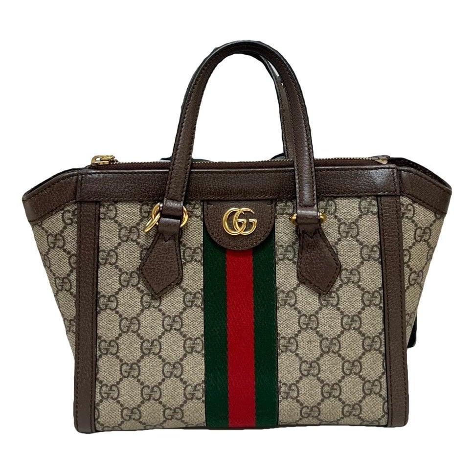 Ophidia Top Handle leather handbag