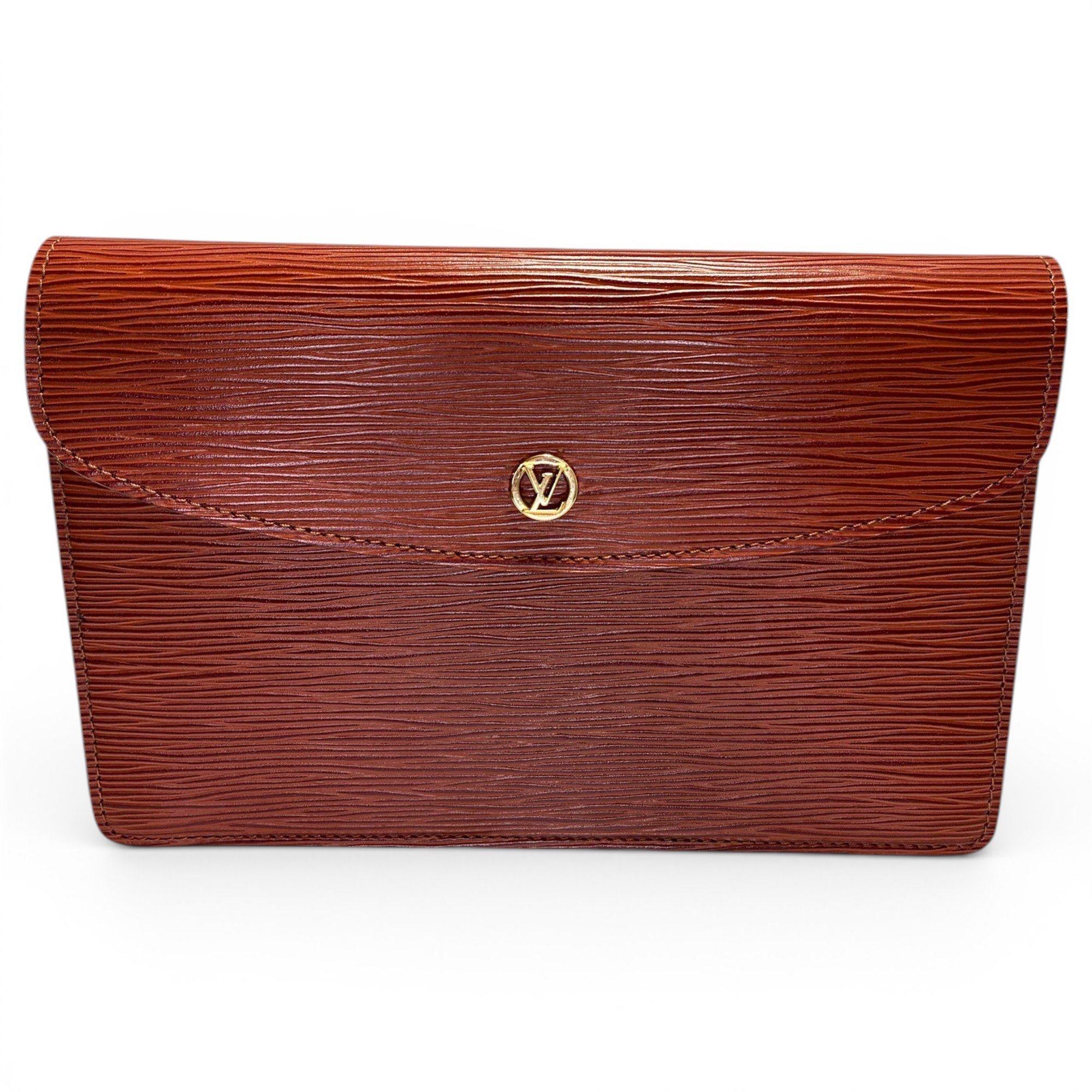 Leather clutch bag