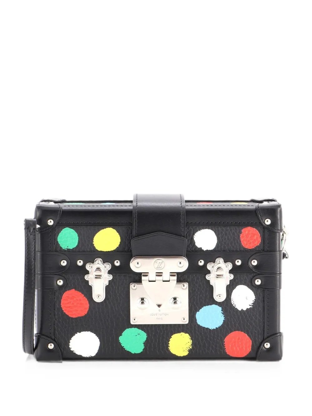 Petite Malle Handbag Yayoi Kusama Painted Dots Taurillon Leather clutch bag