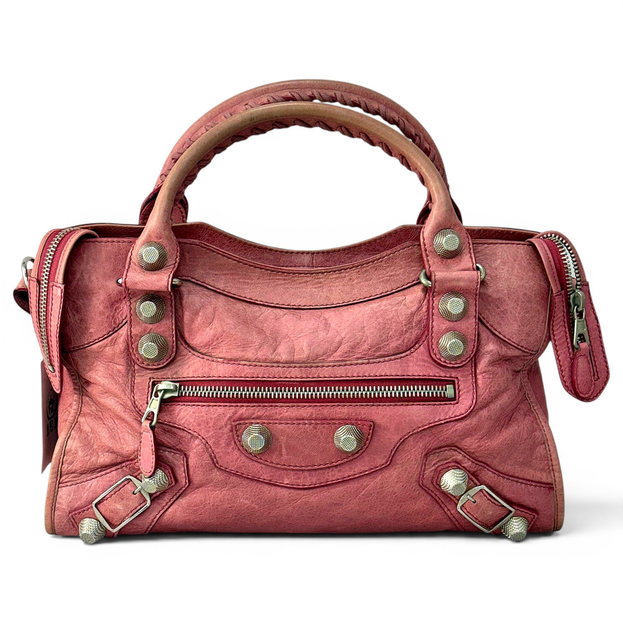 City leather handbag