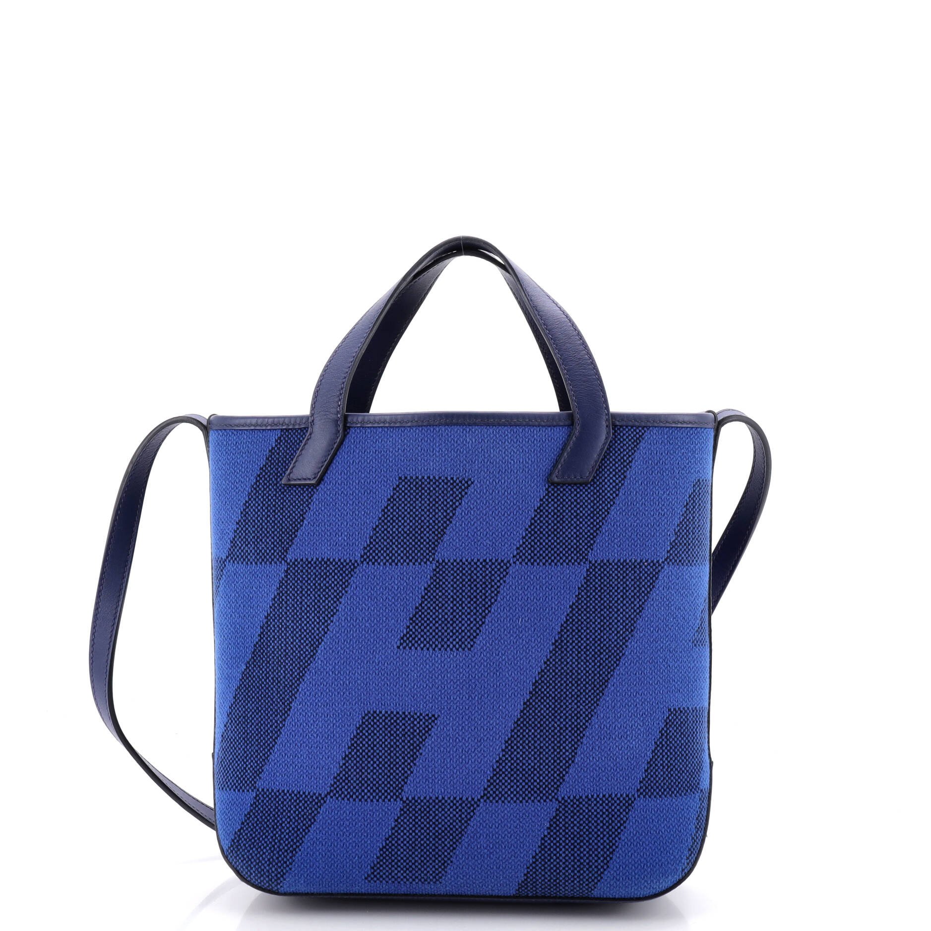 Cabas H en Biais Tote Canvas with Leather 27