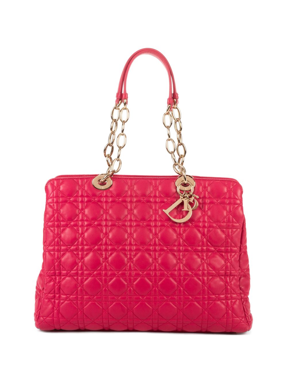Cannage quilted chain-strap tote bag