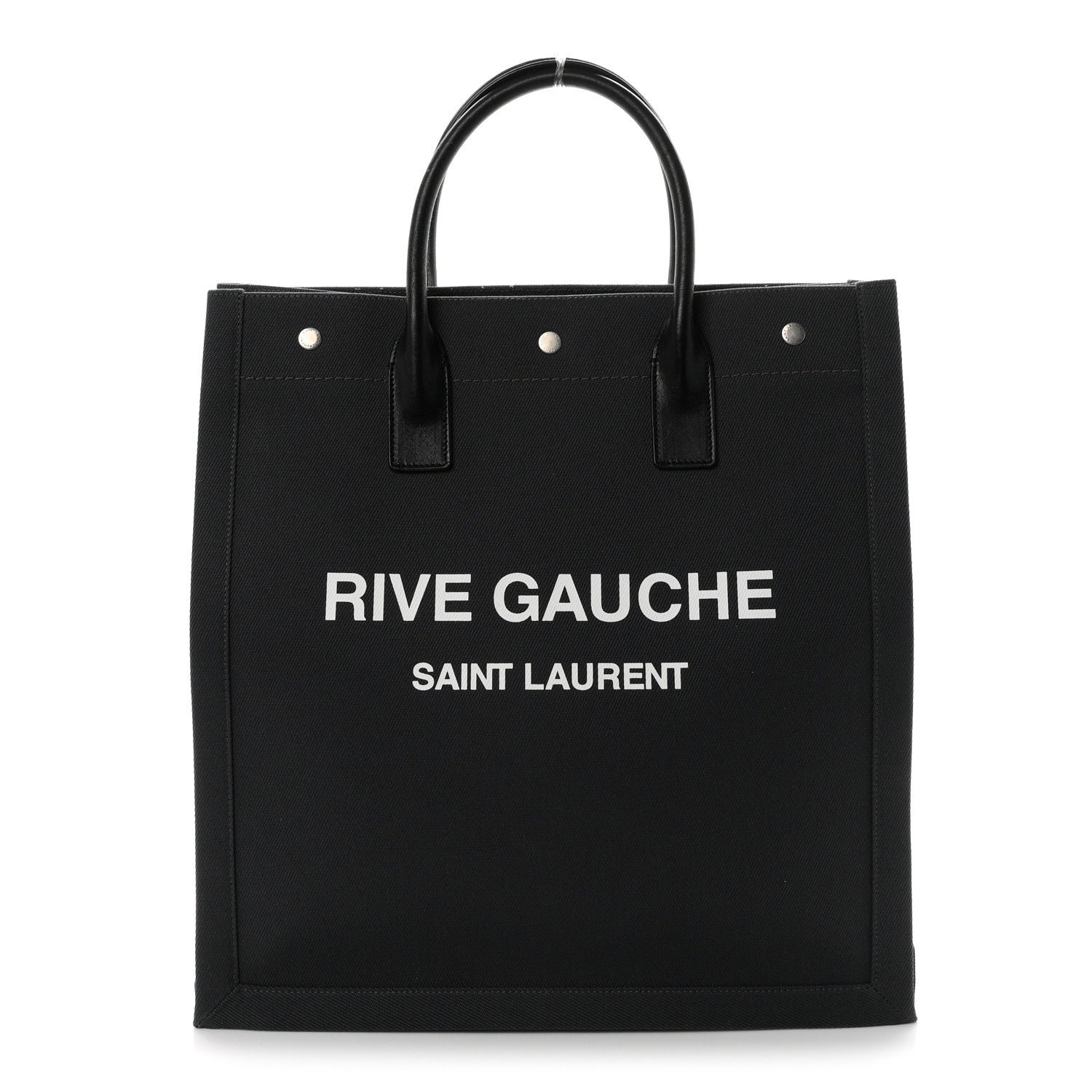 Saint Laurent Linen Calfskin Rive Gauche North South Tote Grey