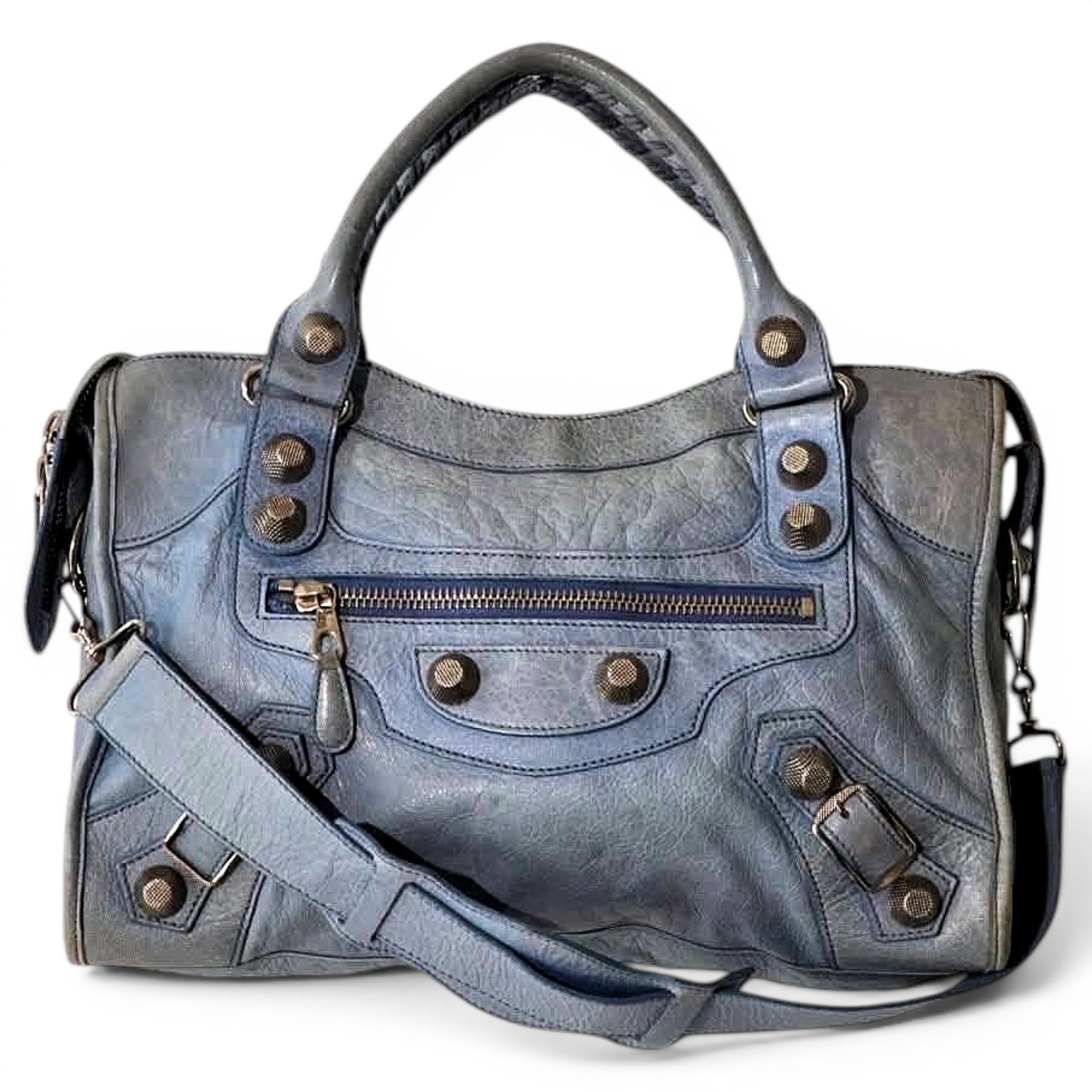 City leather handbag