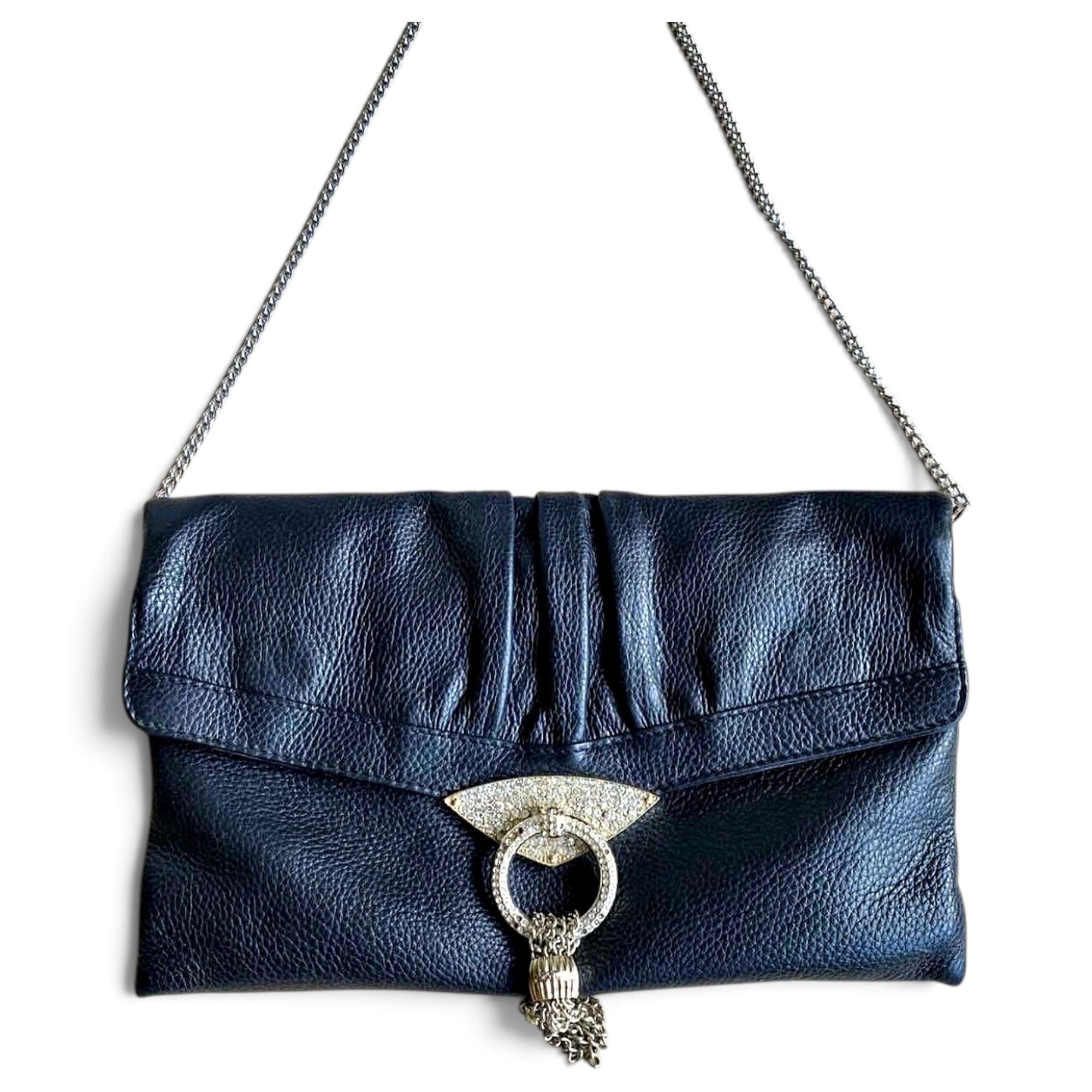 Leather clutch bag