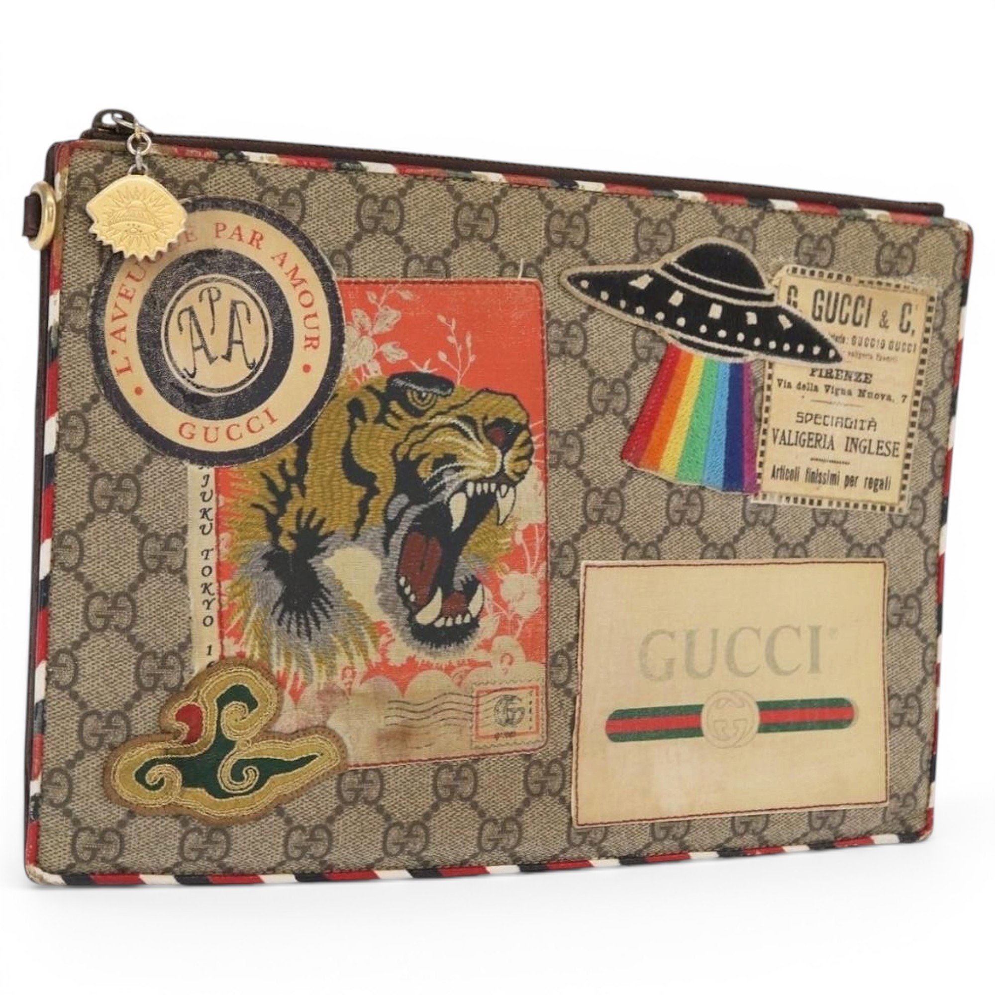 Leather clutch bag