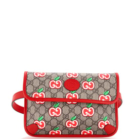 Gucci Flap Belt Bag Apple GG Coated Canvas