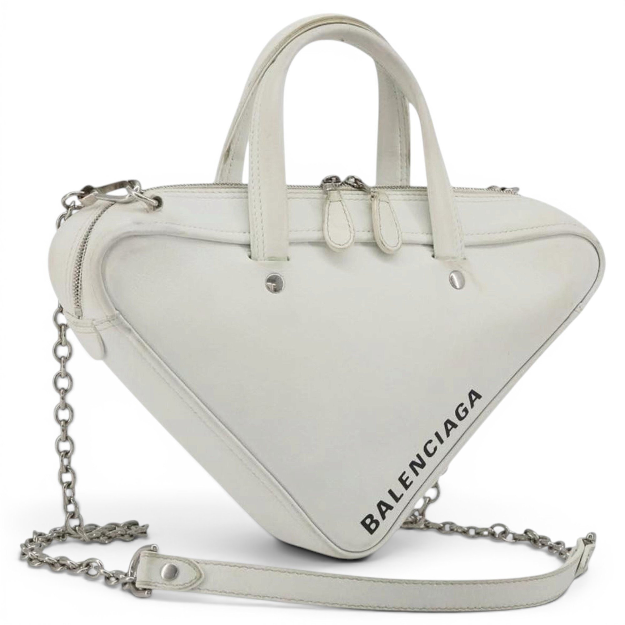 Triangle leather bowling bag