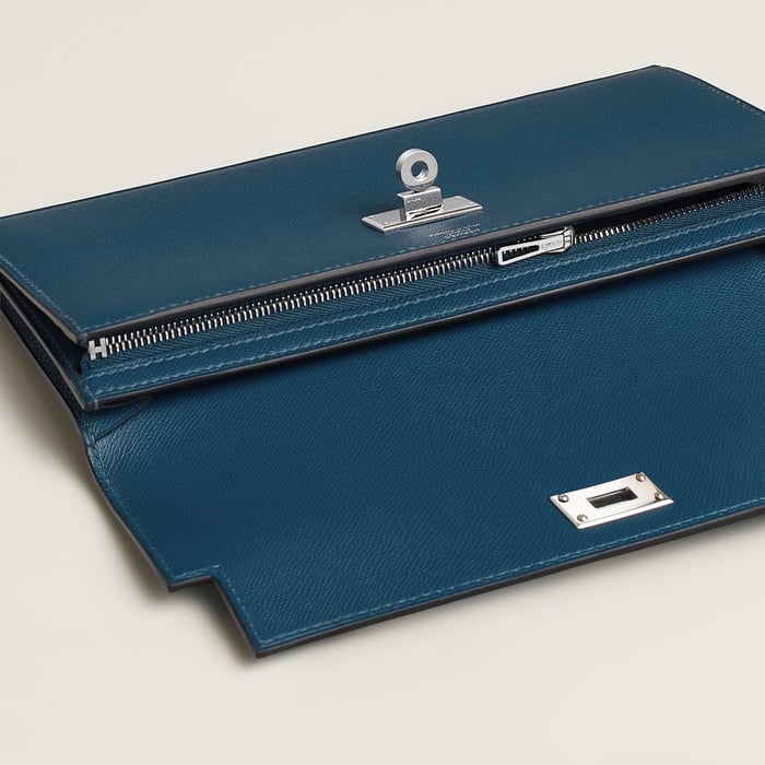 Deep Blue Kelly Pocket Long Wallet