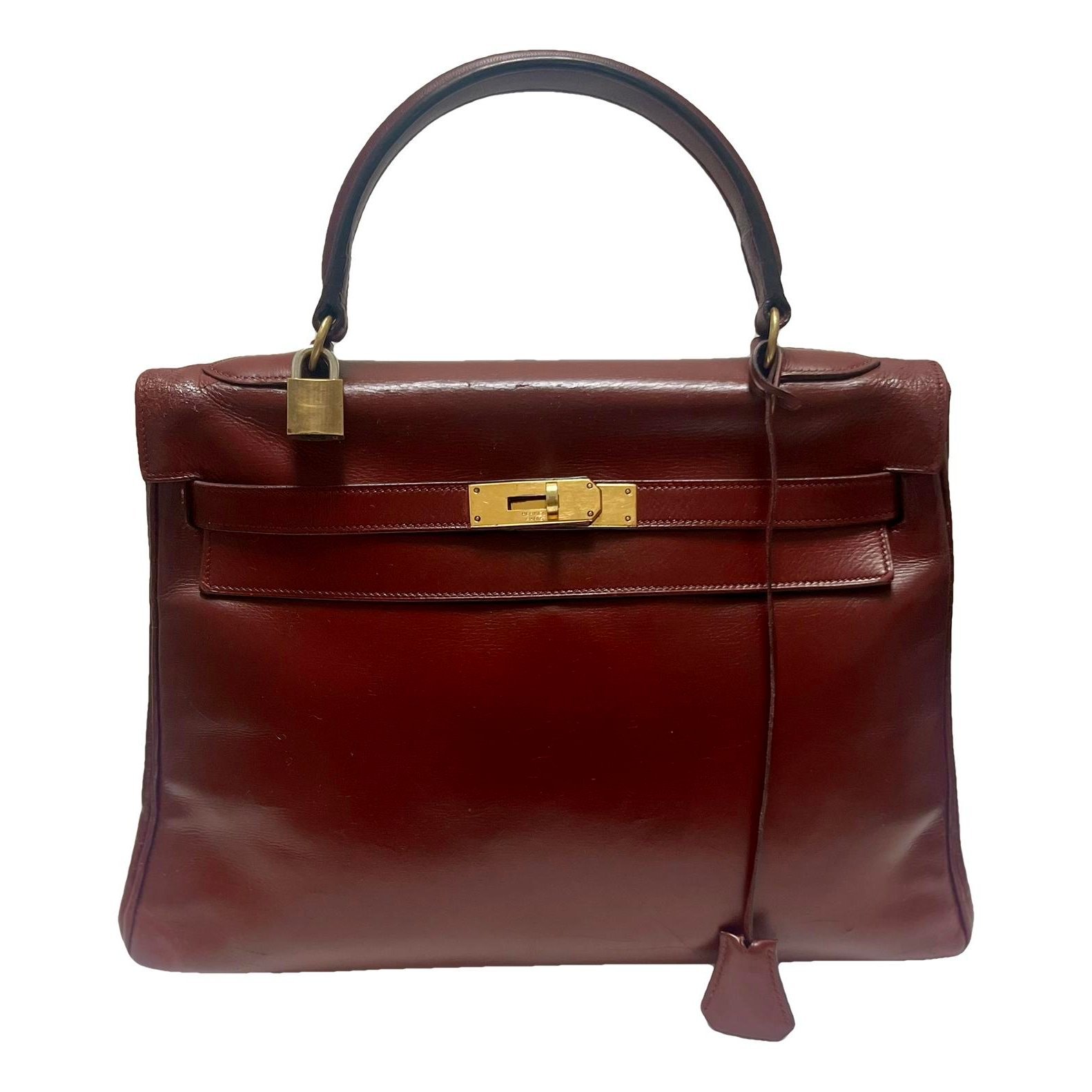 Hermes Kelly 32 Handbag Bordeaux