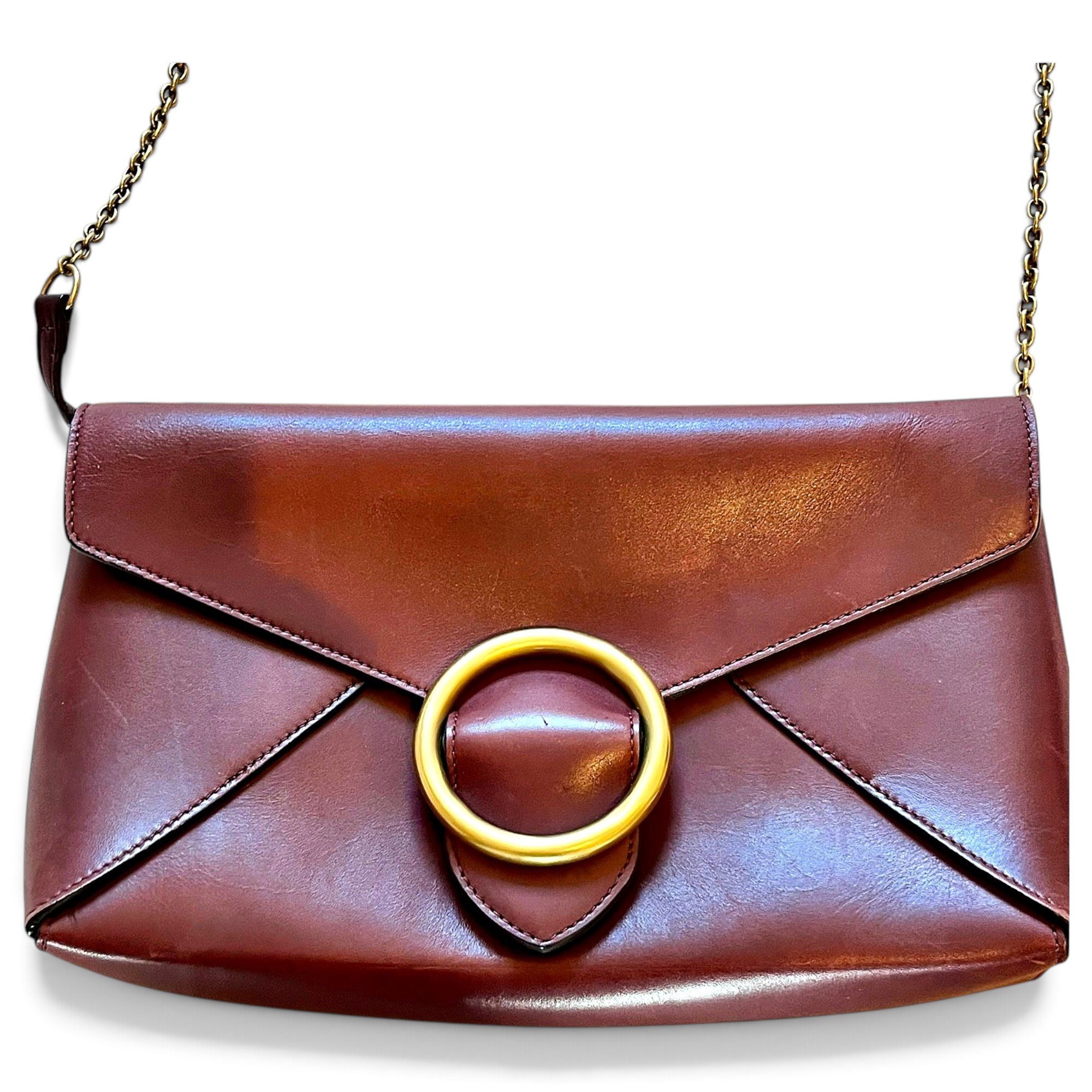 Ring leather handbag
