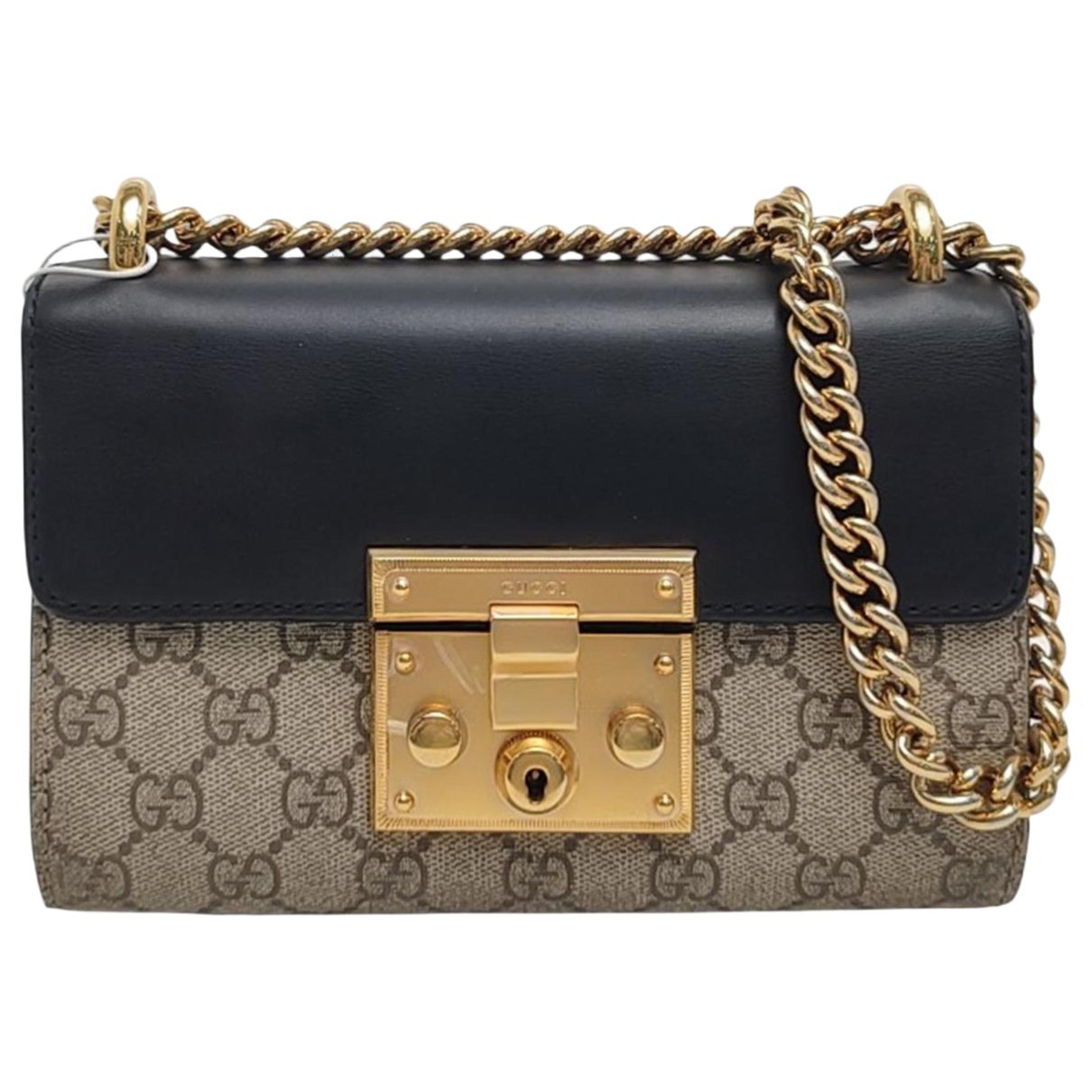 Padlock leather crossbody bag
