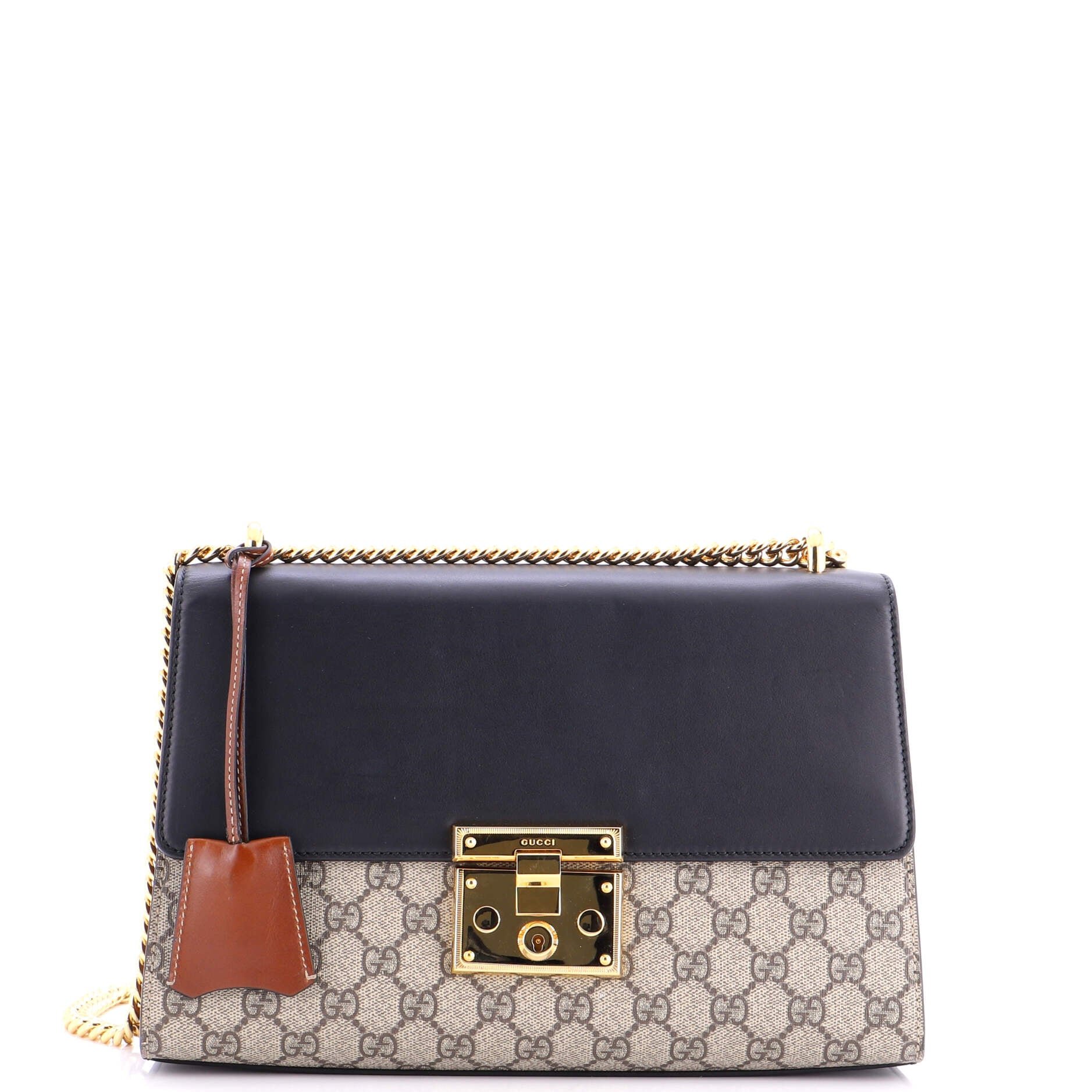 Padlock Shoulder Bag GG Coated Canvas and Leather Medium