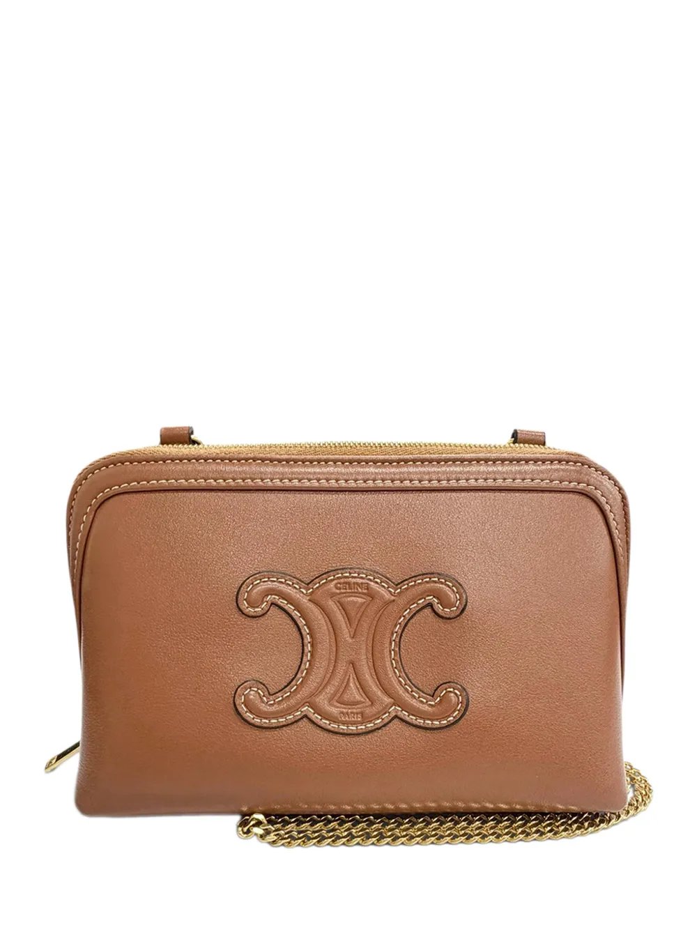 2022 Smooth Calfskin Cuir Triomphe Clutch on Chain crossbody bag