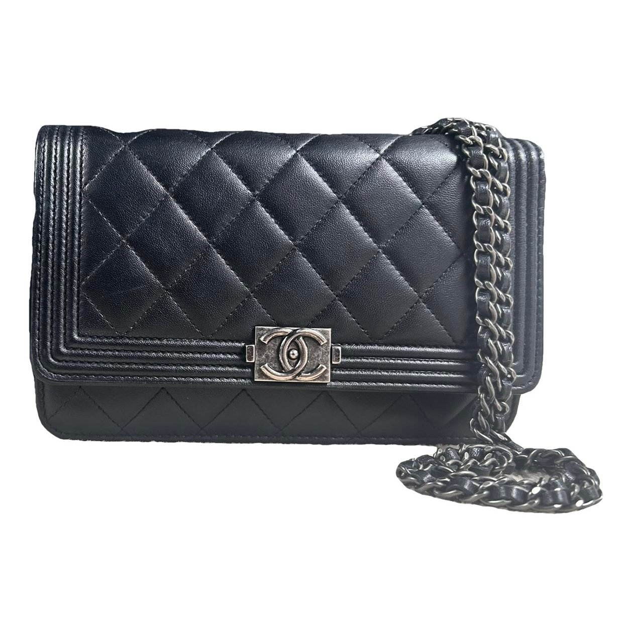 Wallet On Chain Boy Half Flap leather crossbody bag
