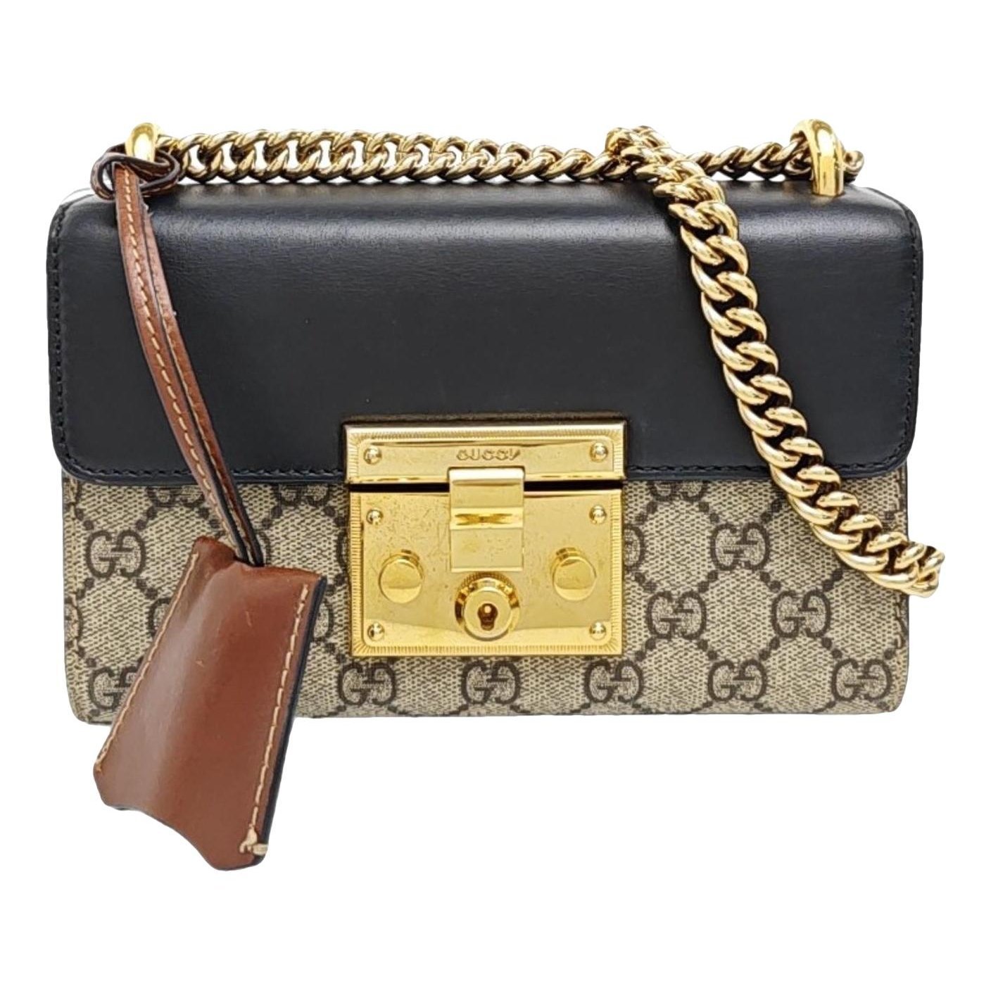 Padlock leather handbag