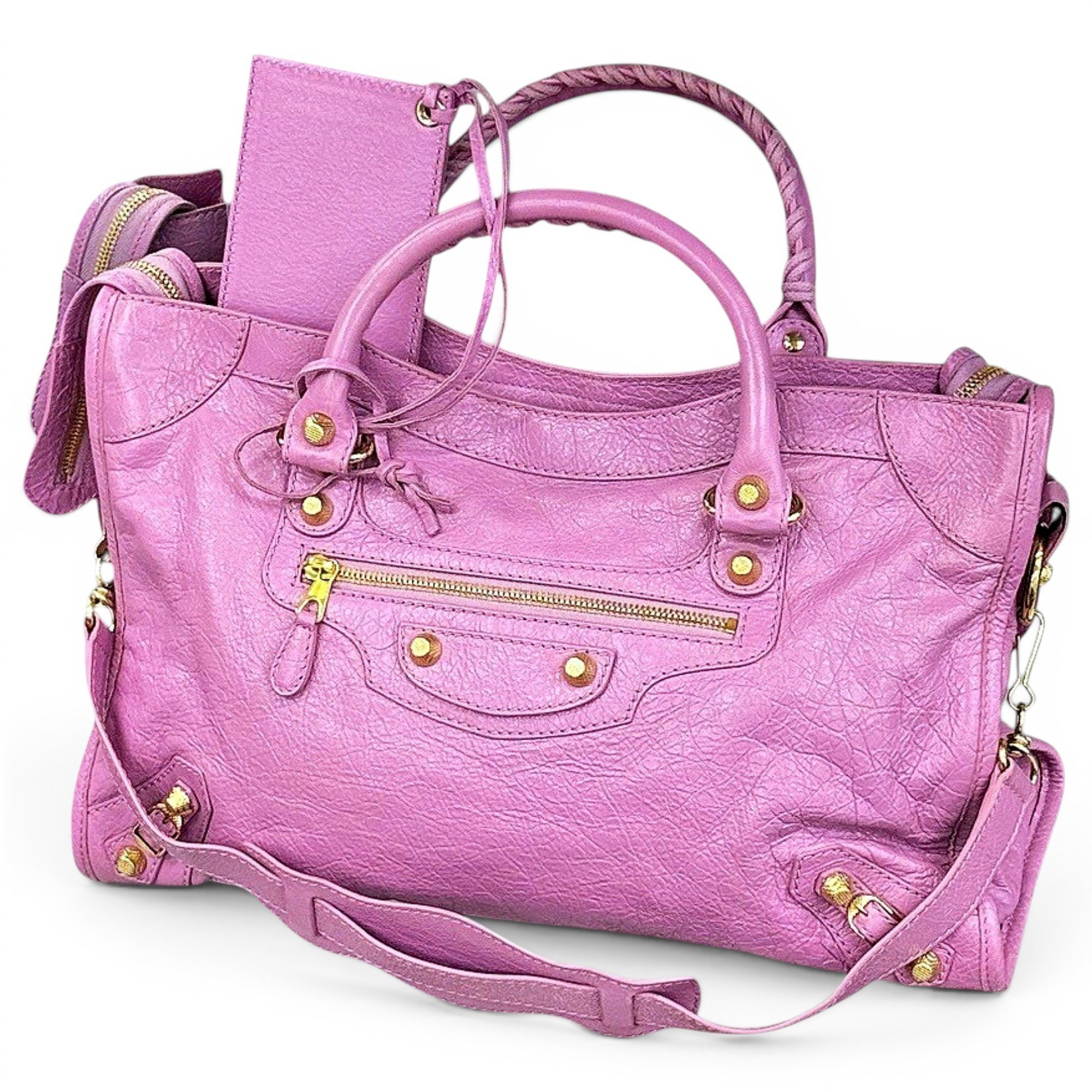 City leather handbag