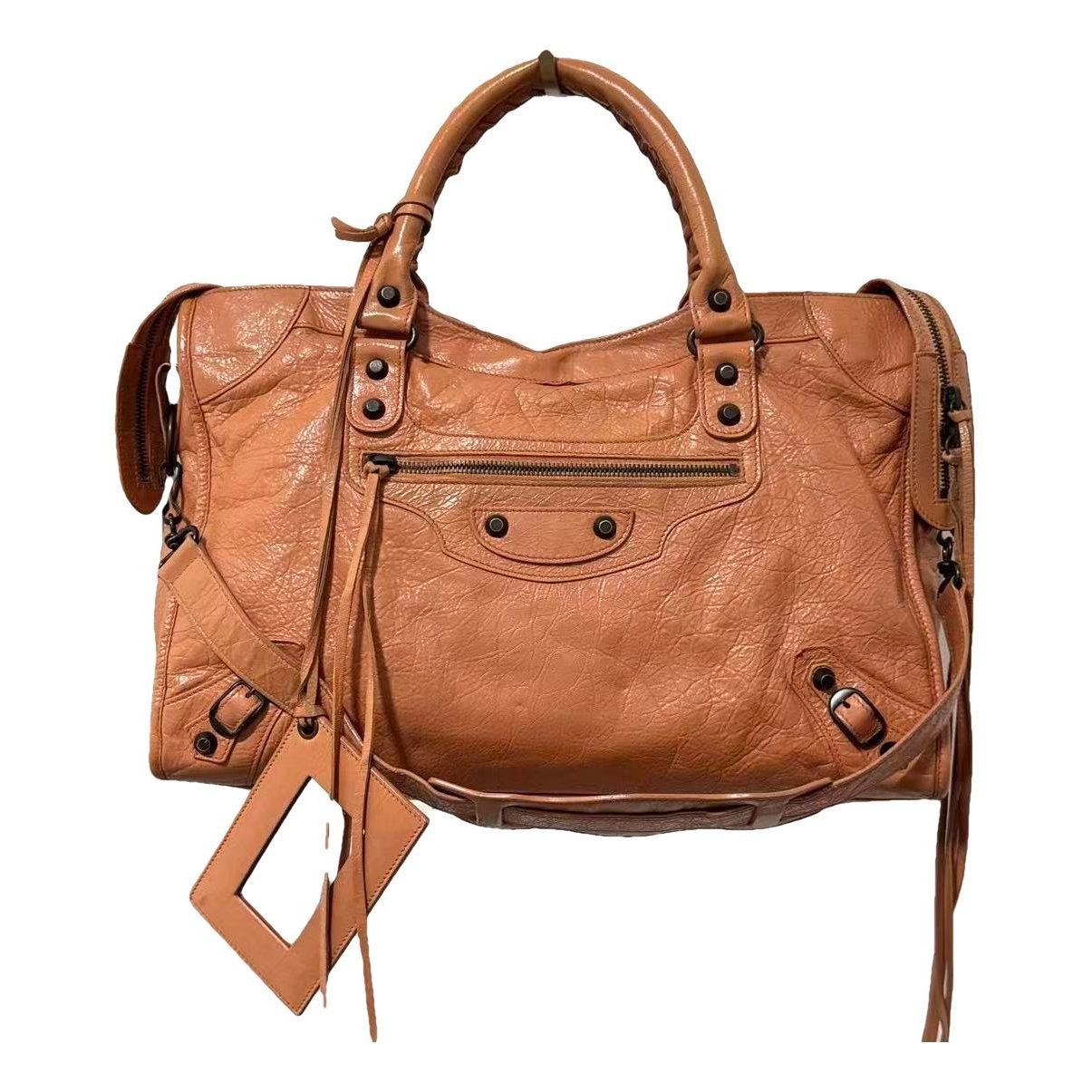 City leather handbag