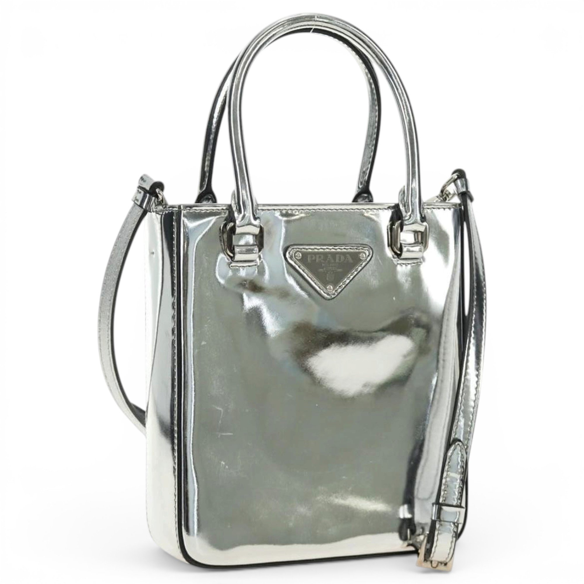 Patent leather handbag