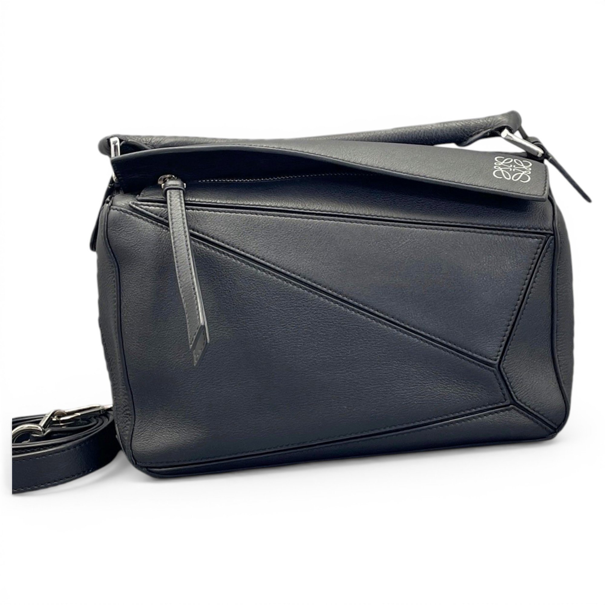 Puzzle leather handbag